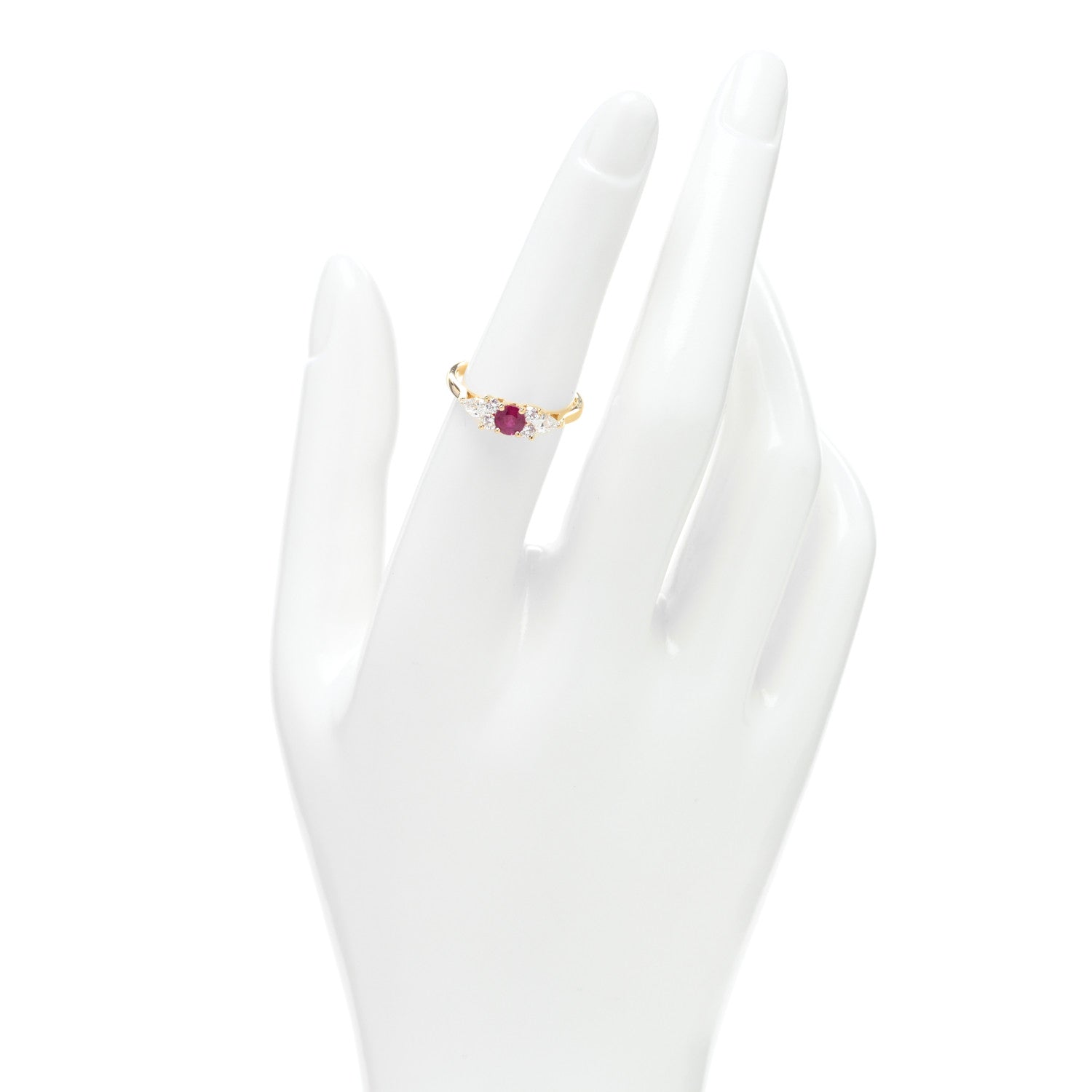 Tiffany 18K Yellow Gold Diamond Ruby Victoria Ring 53 6.25 2 of 4