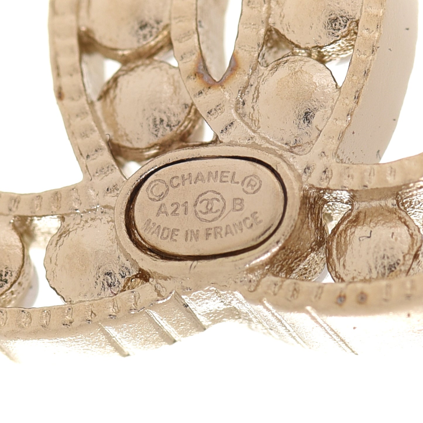 Pearl CC Earrings Gold
