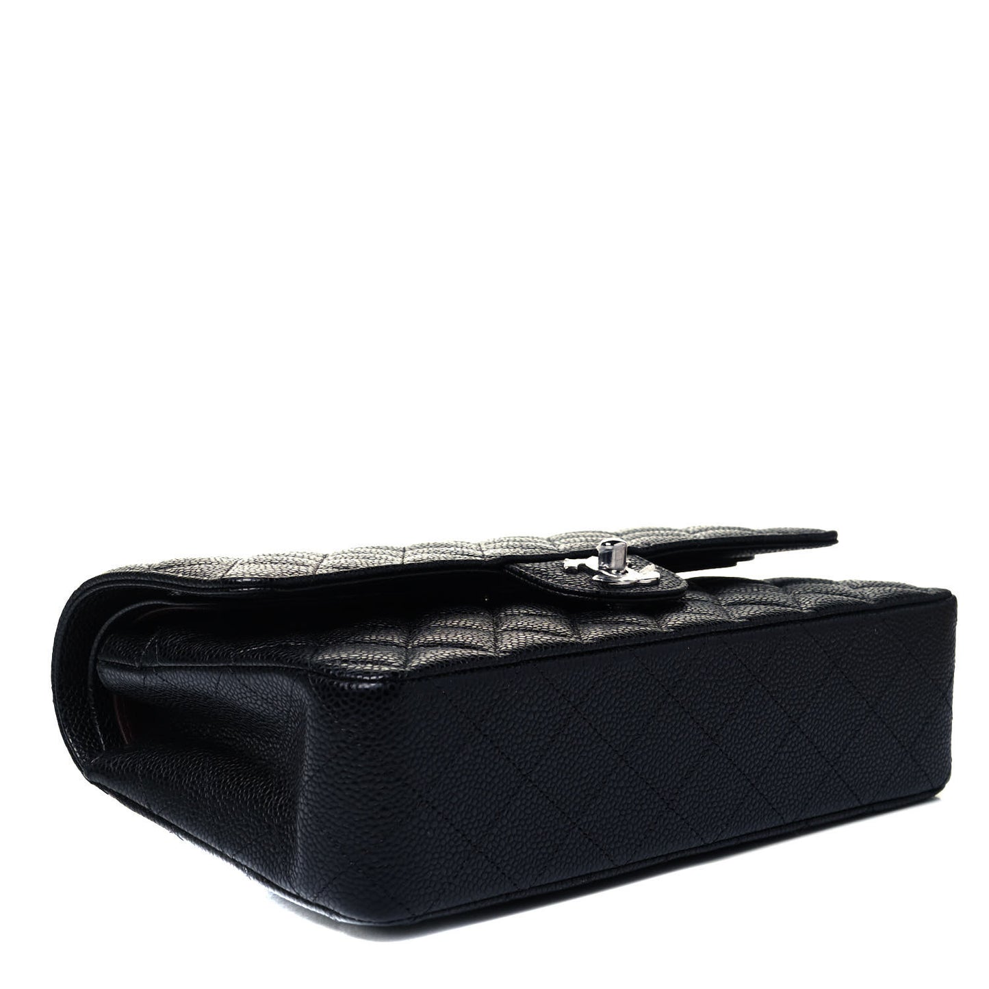 Caviar Quilted Medium Double Flap Black