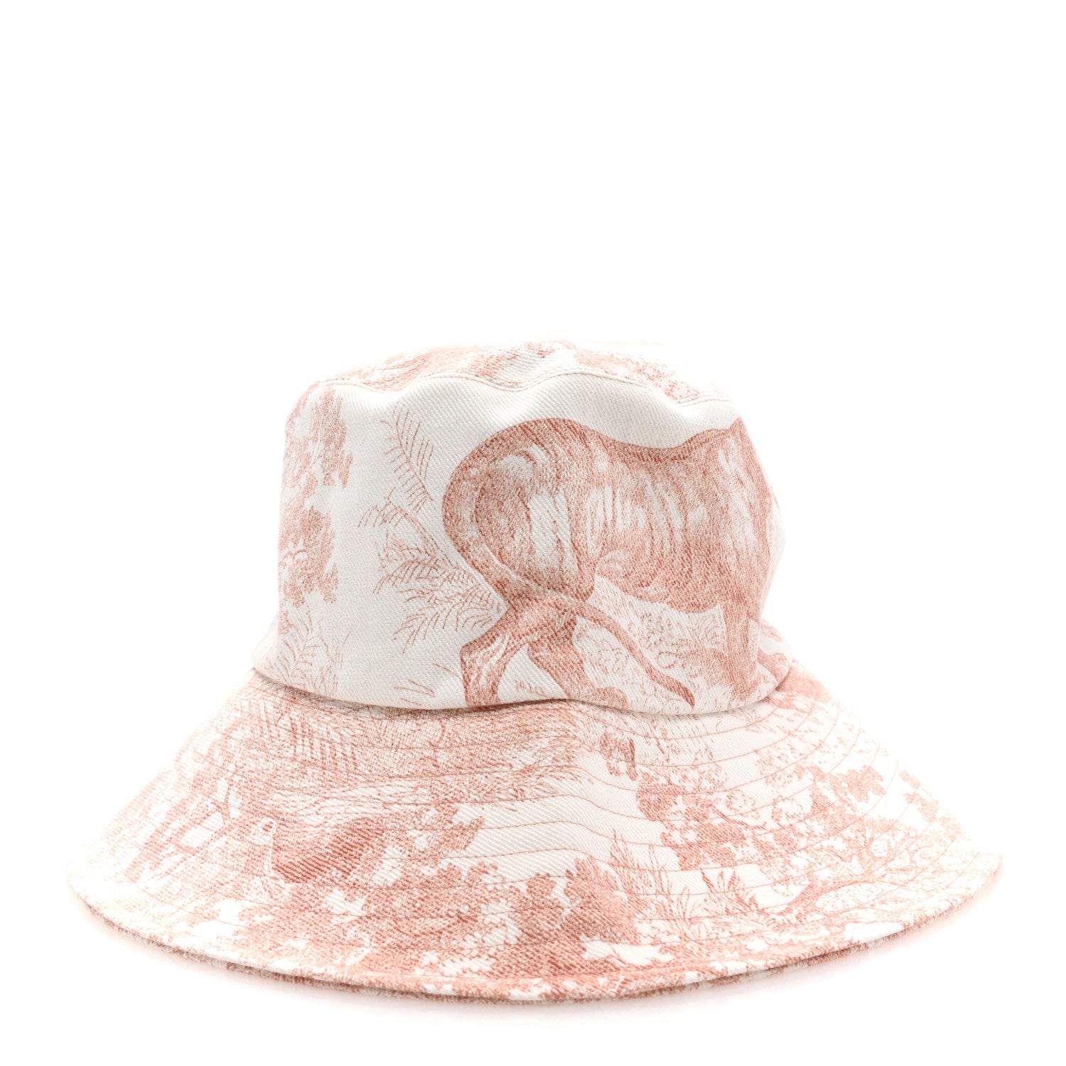 Christian Dior Cotton Dioriviera Toile De Jouy Bob Brim Bucket Hat 57 Rose 6 of 8