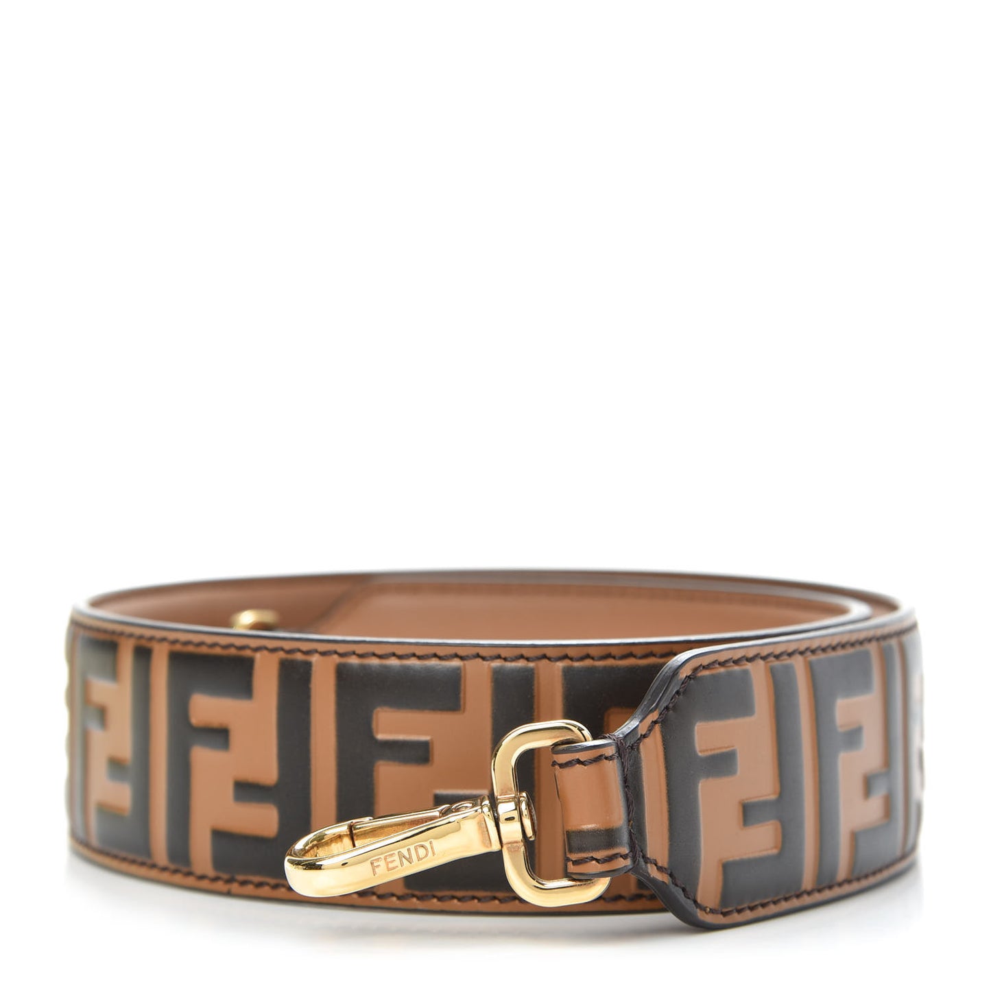Calfskin FF 1974 Embossed Strap You Tobacco Black