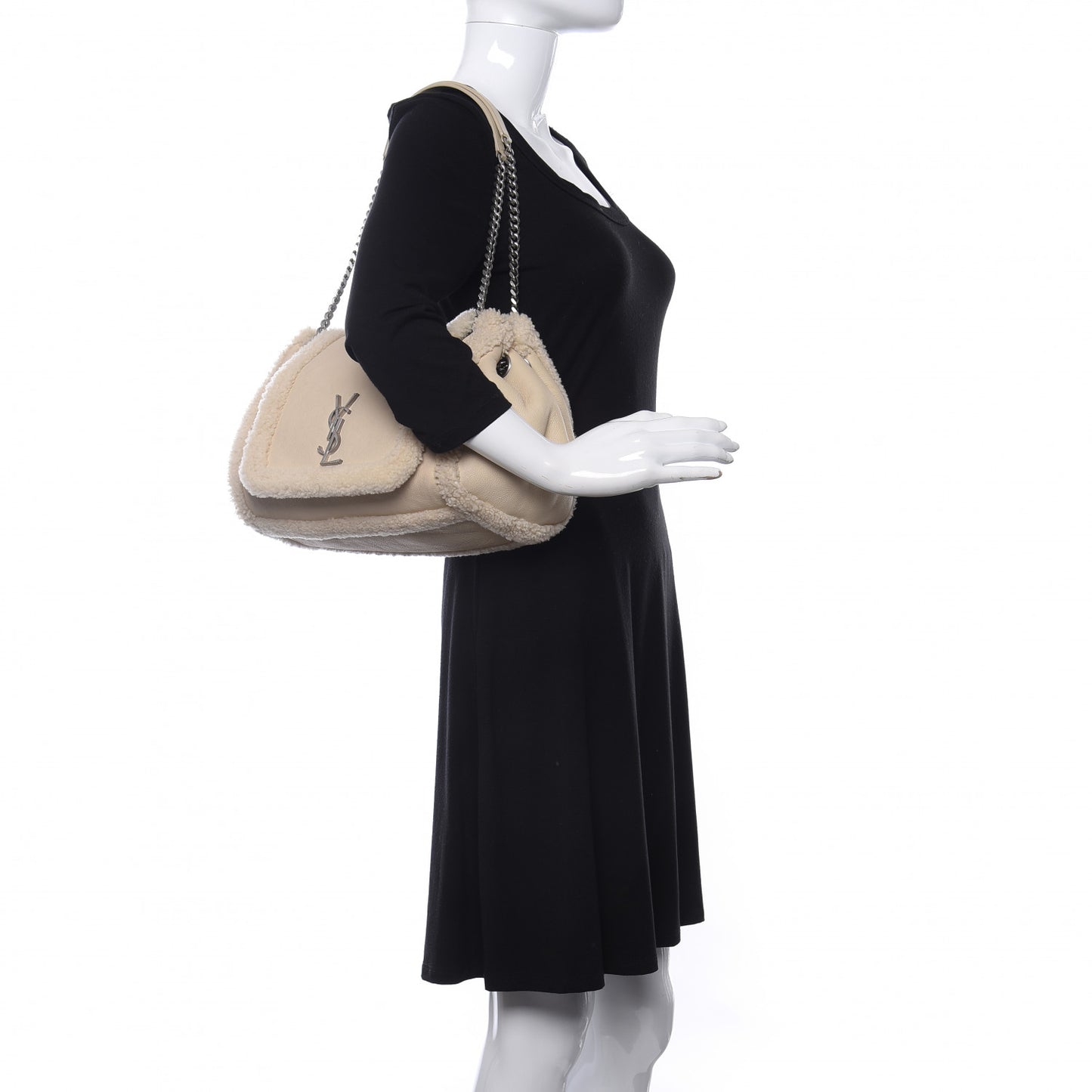 Shearling Medium Nolita Shoulder Bag Natural