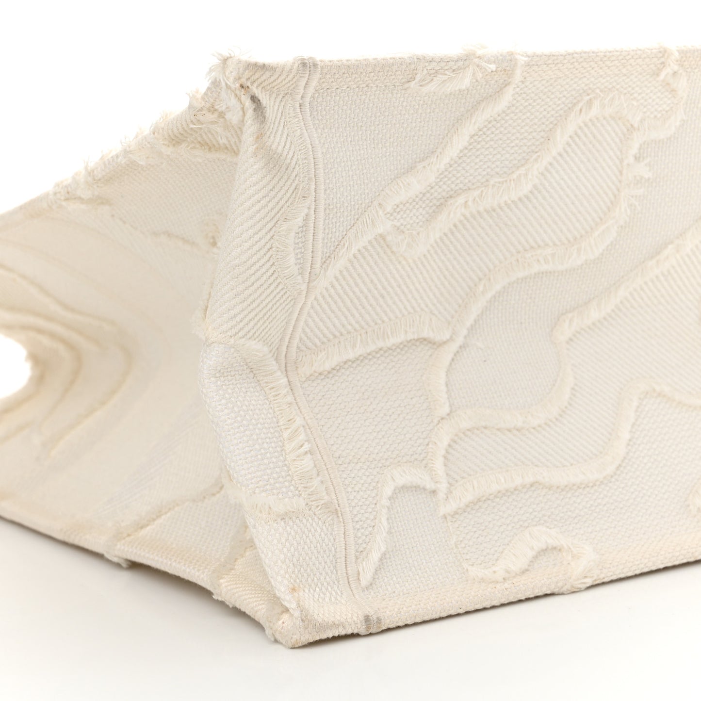 Canvas Embroidered Camouflage Large Book Tote White