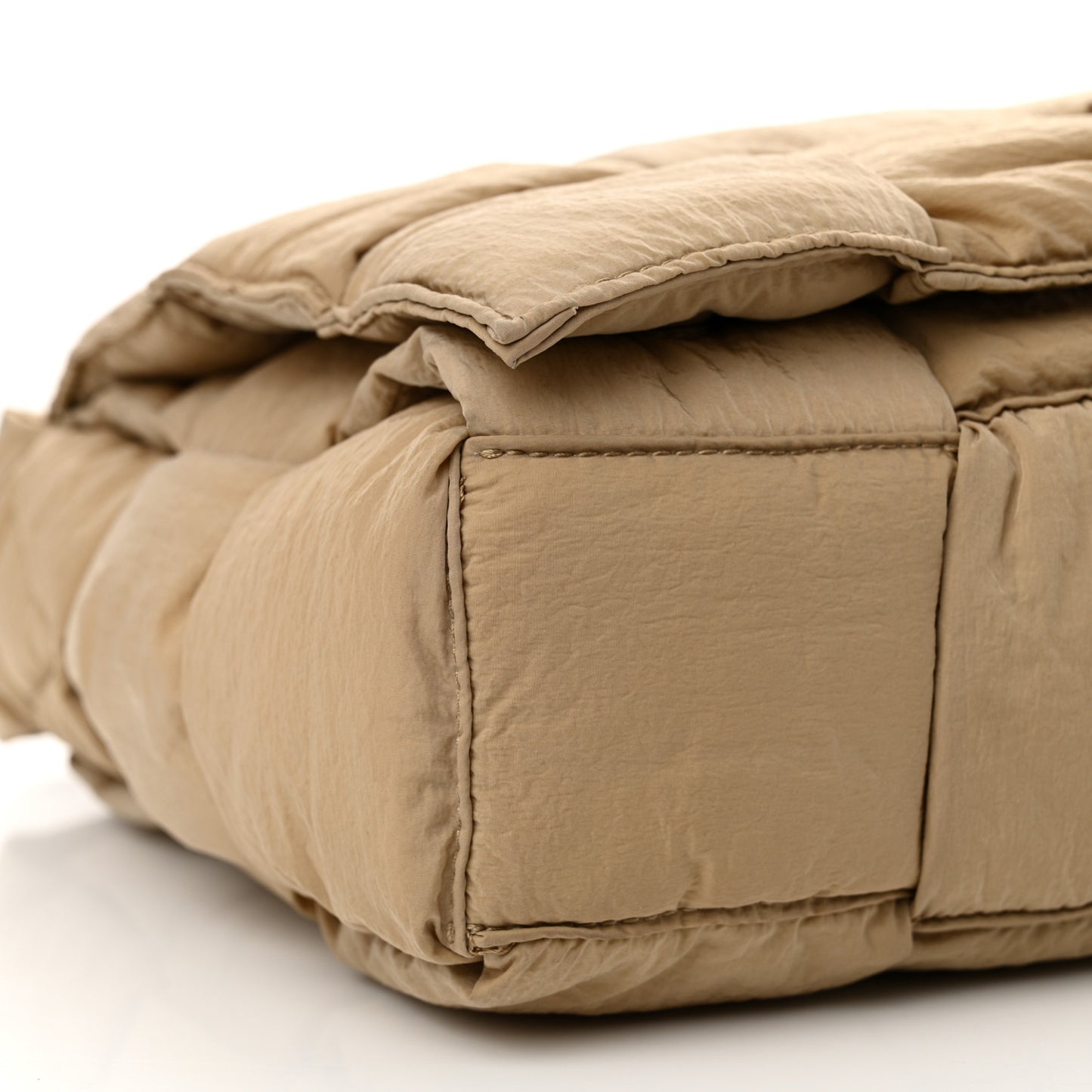 Nylon Intrecciato Padded Tech Maxi Cassette Bag Sesame
