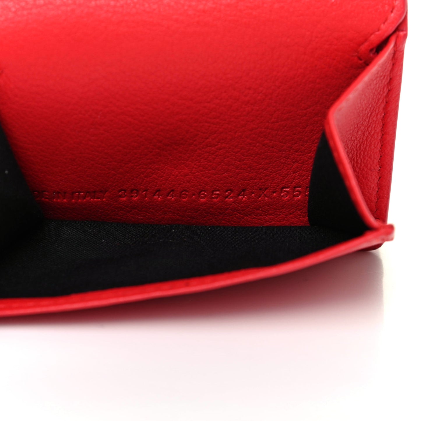 Calfskin Mini Papier Wallet Rouge Tango