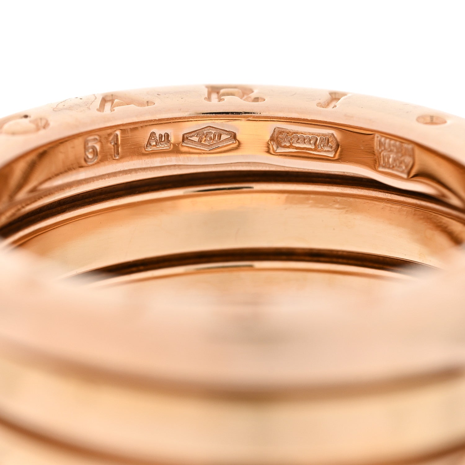 Bulgari 18K Rose Gold B.Zero1 Three-Band Ring 51 5.75 4 of 5