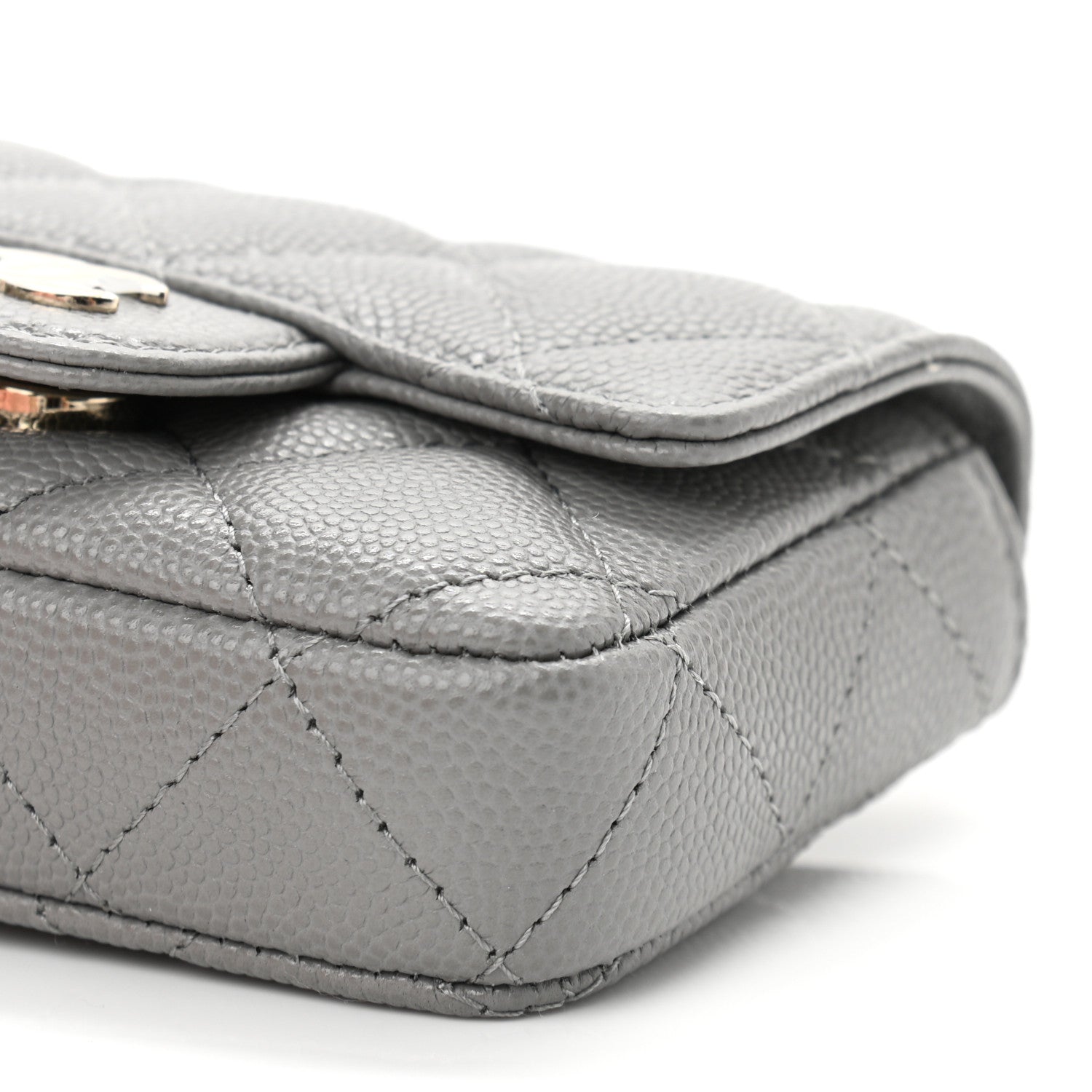 Chanel Caviar Quilted Mini Chain Belt Bag Grey 11 of 12