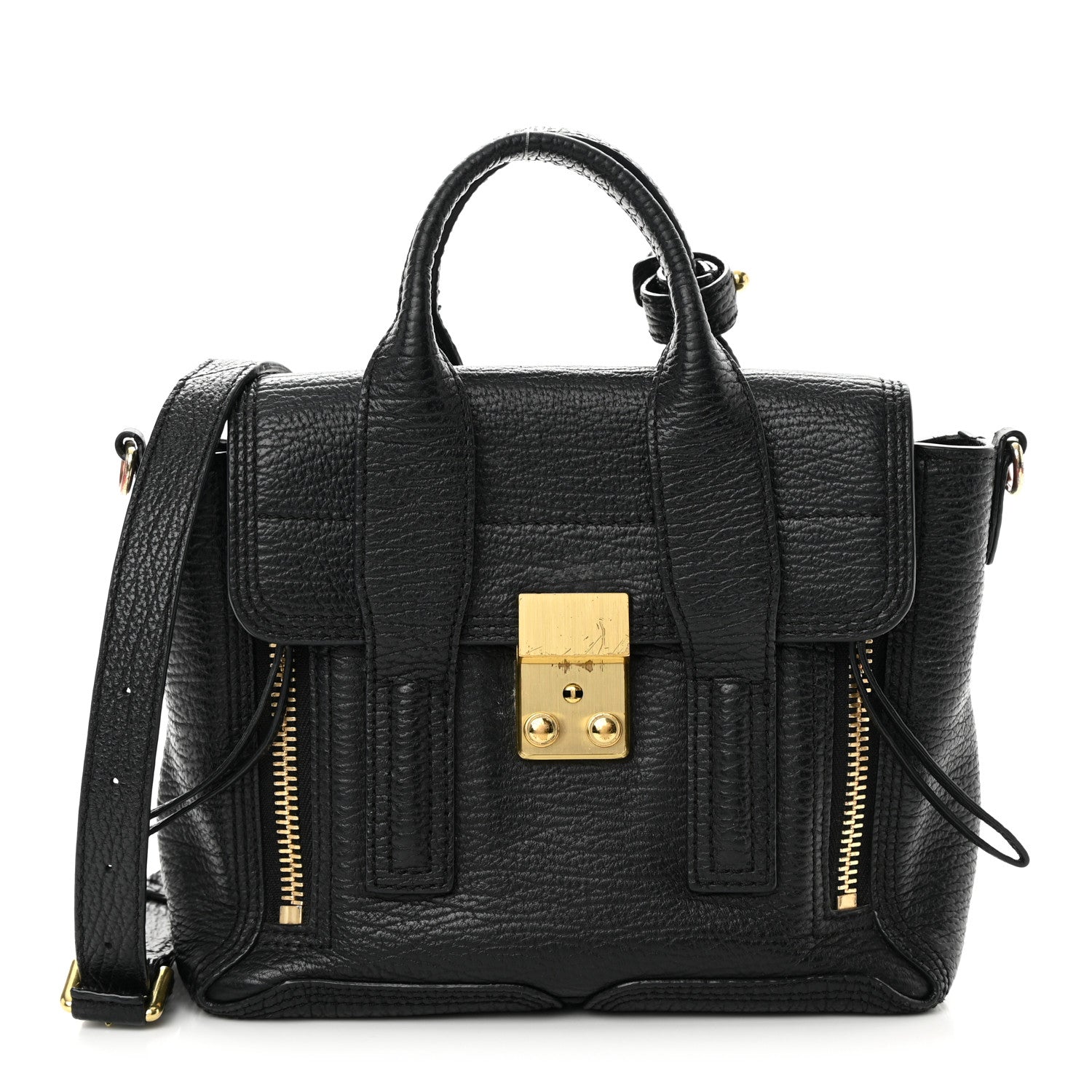 3.1 Phillip Lim Textured Calfskin Mini Pashli Satchel Black 1 of 20