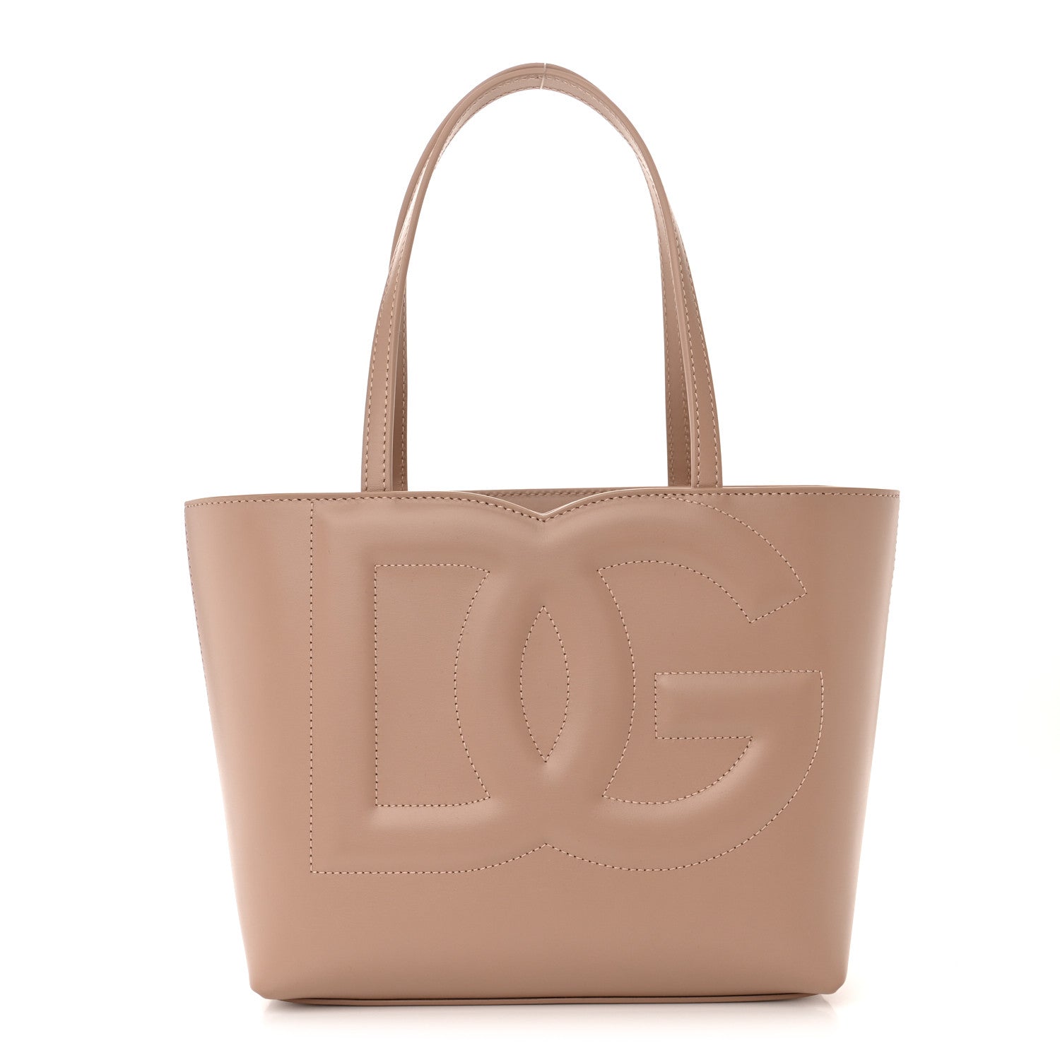 Dolce & Gabbana Calfskin Small DG Logo Shopper Tote Cipria 1 of 9
