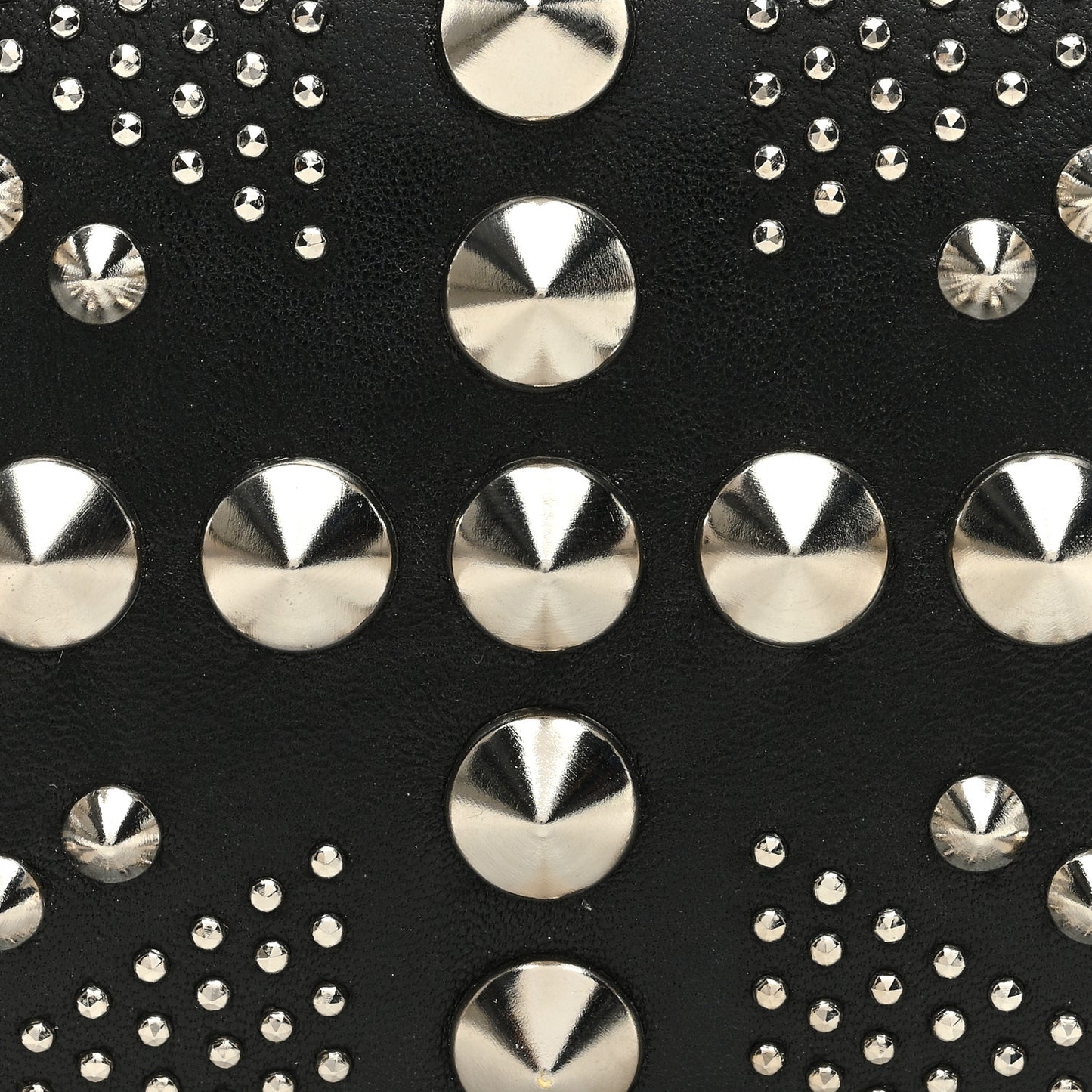Calfskin Studded Britannia Skull Box Clutch Black