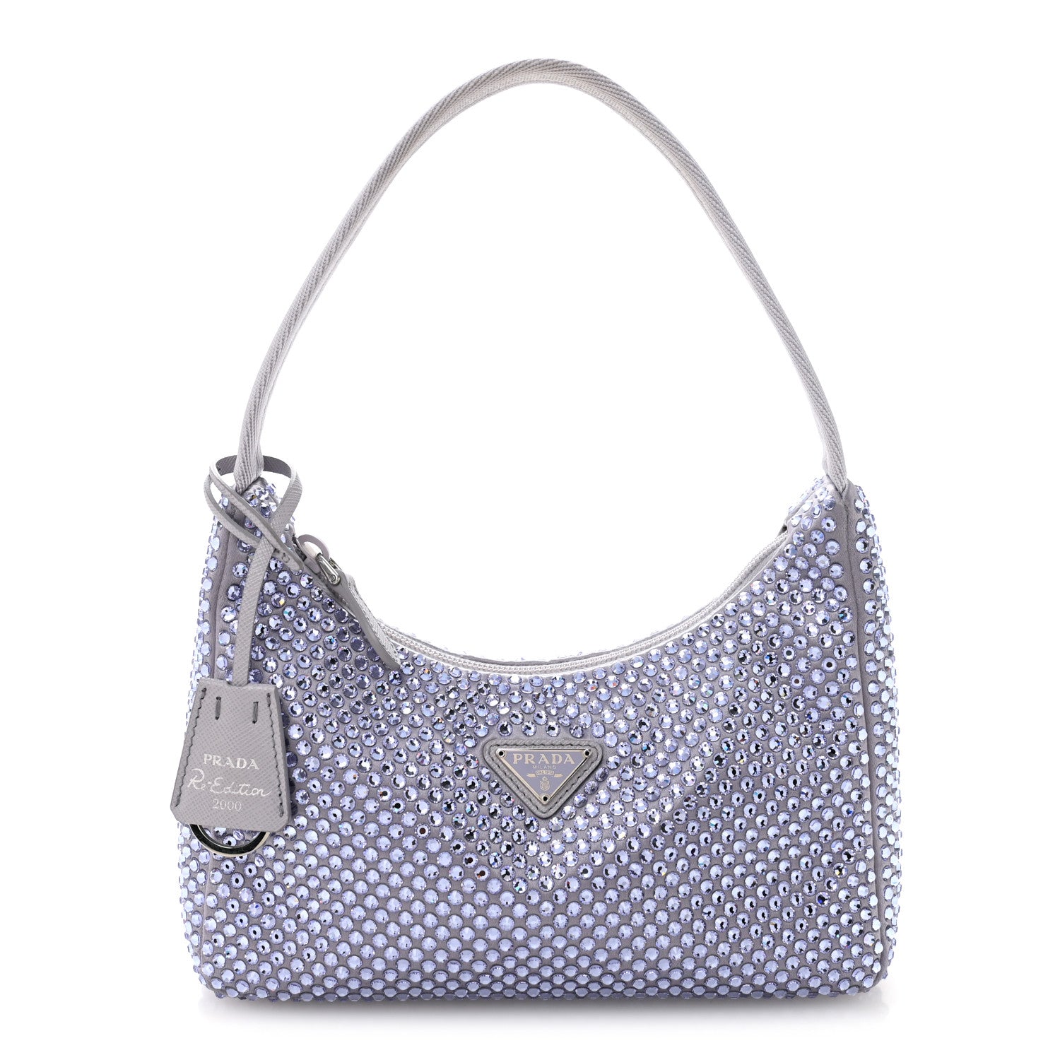 Prada Satin Crystal Mini Re-Edition 2000 Bag Glicine 1863855