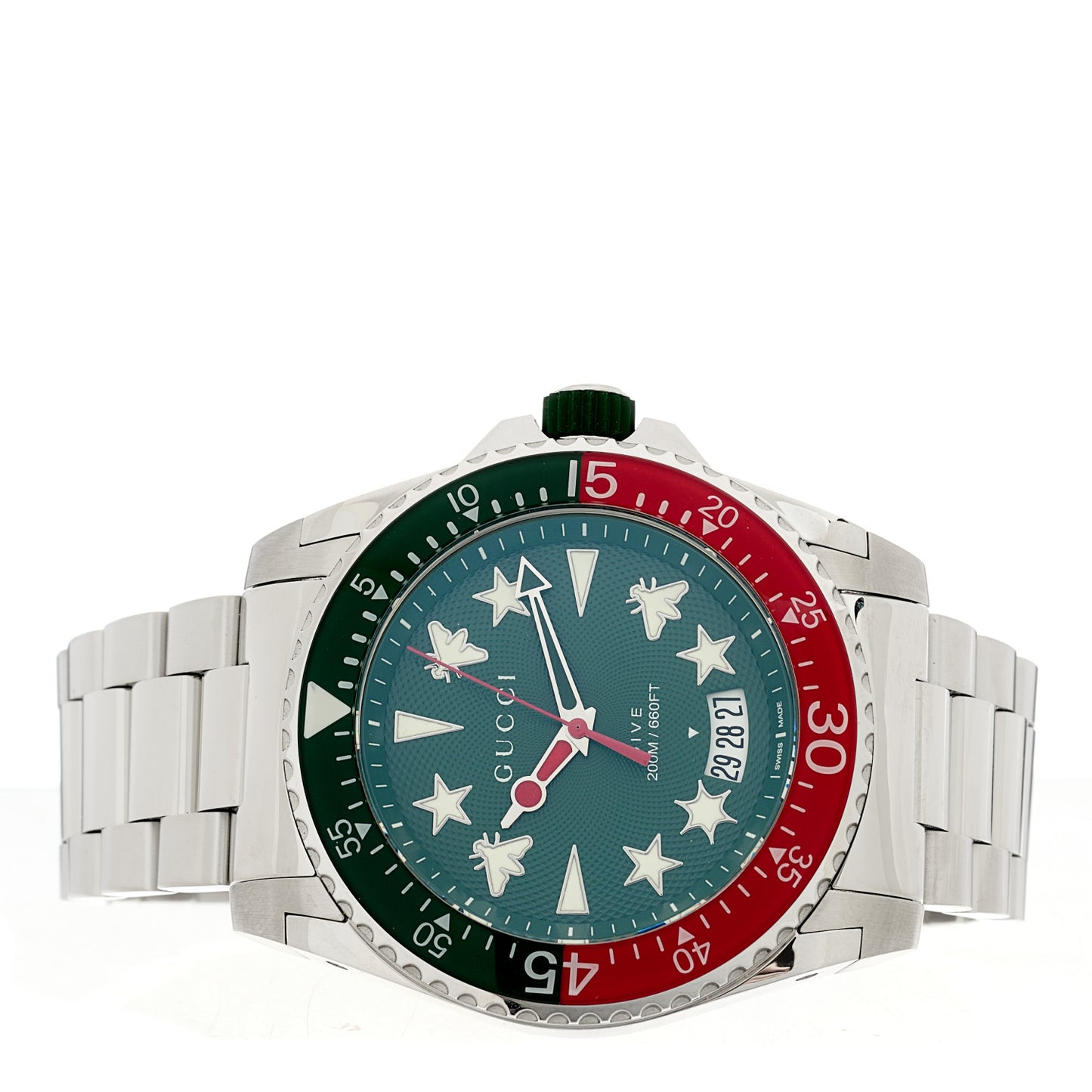 Stainless Steel 45mm Dive Quartz Watch Green