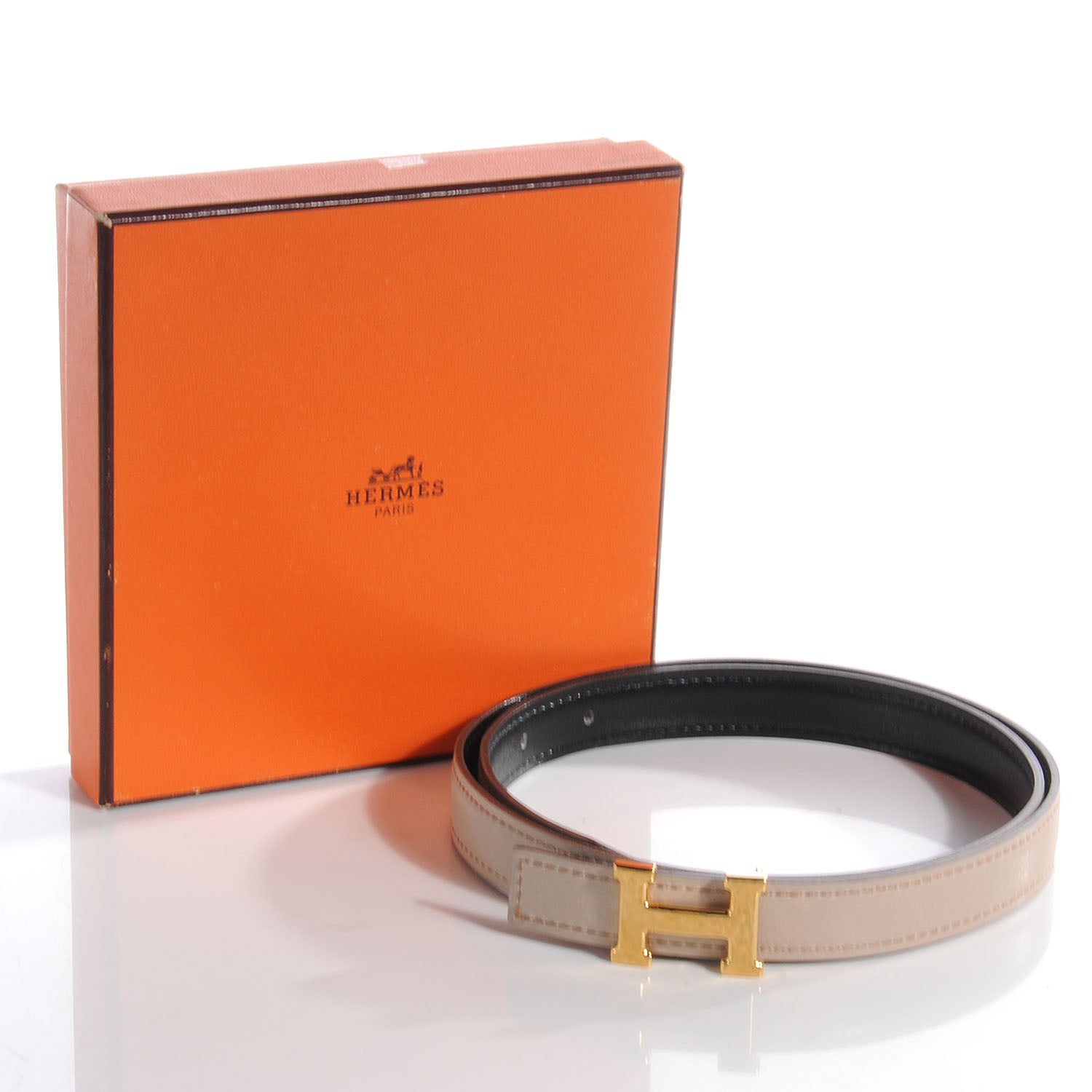Hermes Box Reversible 18mm Martelee H Belt 75 Black 6 of 6