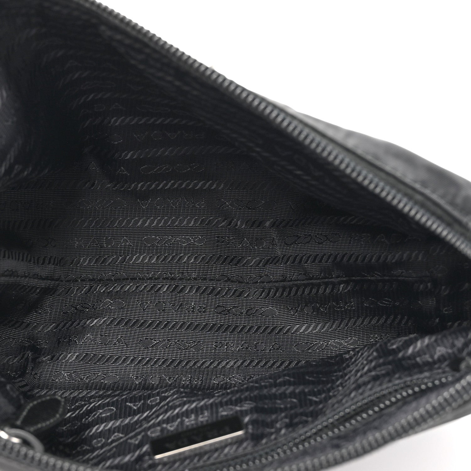 Prada Tessuto Nylon Vela Saffiano Necessaire Wristlet Pouch Black 5 of 6