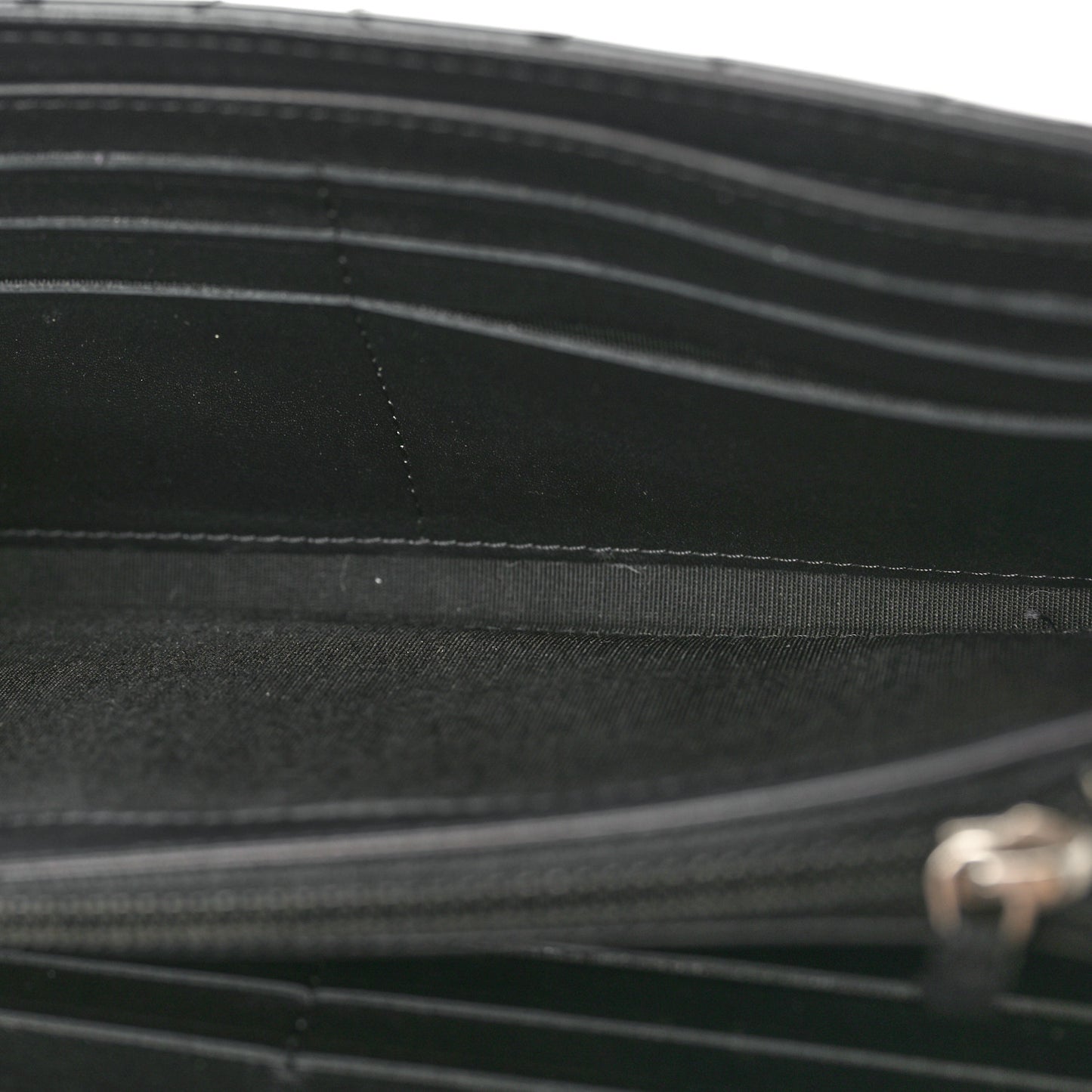Patent Quilted Large Brilliant Flap Wallet Black