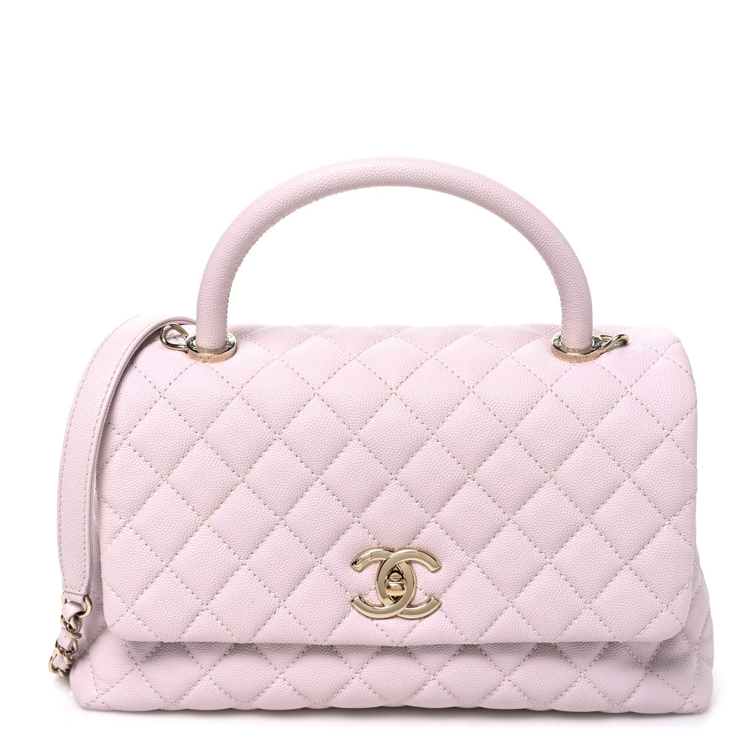 シャネル Chanel Caviar Quilted Small Coco Handle Flap Lilas Lilac 1926716