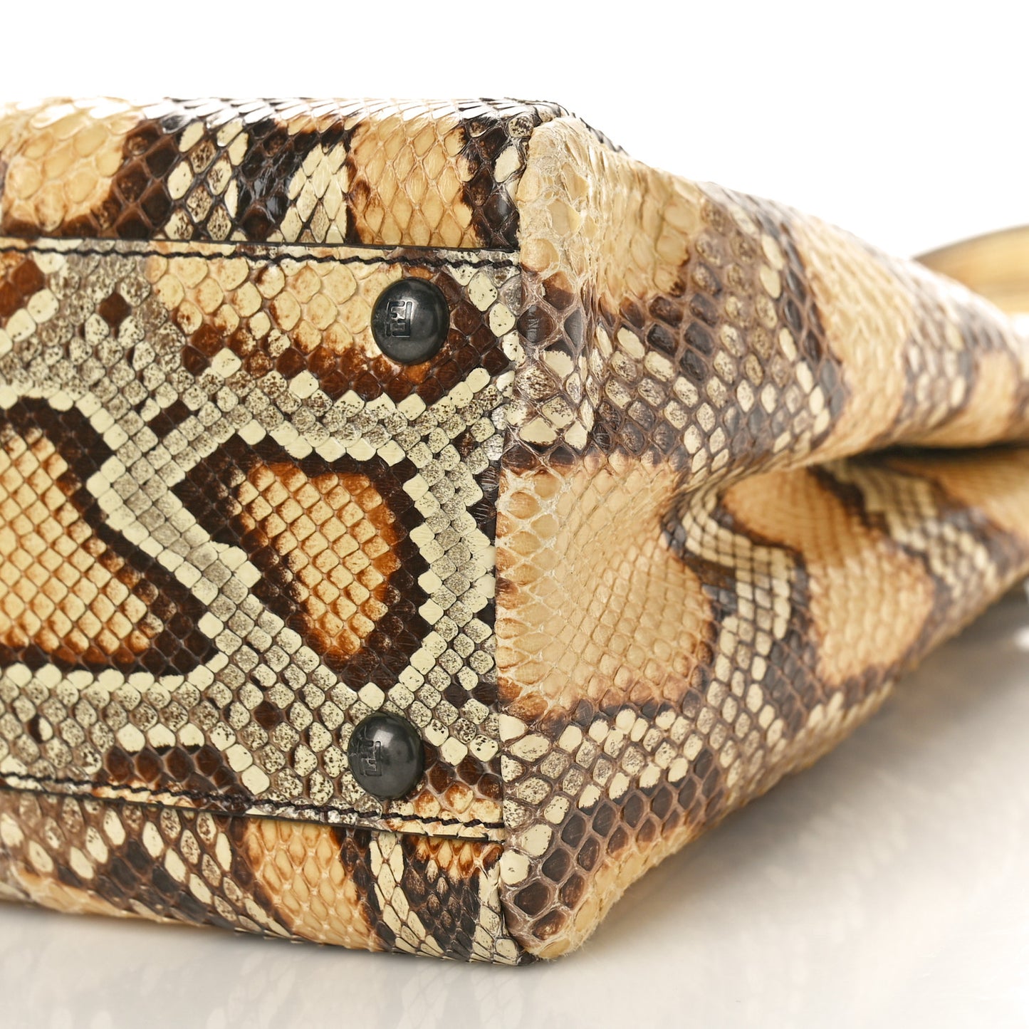 Snakeskin Medium Peekaboo Iconic Satchel Tan