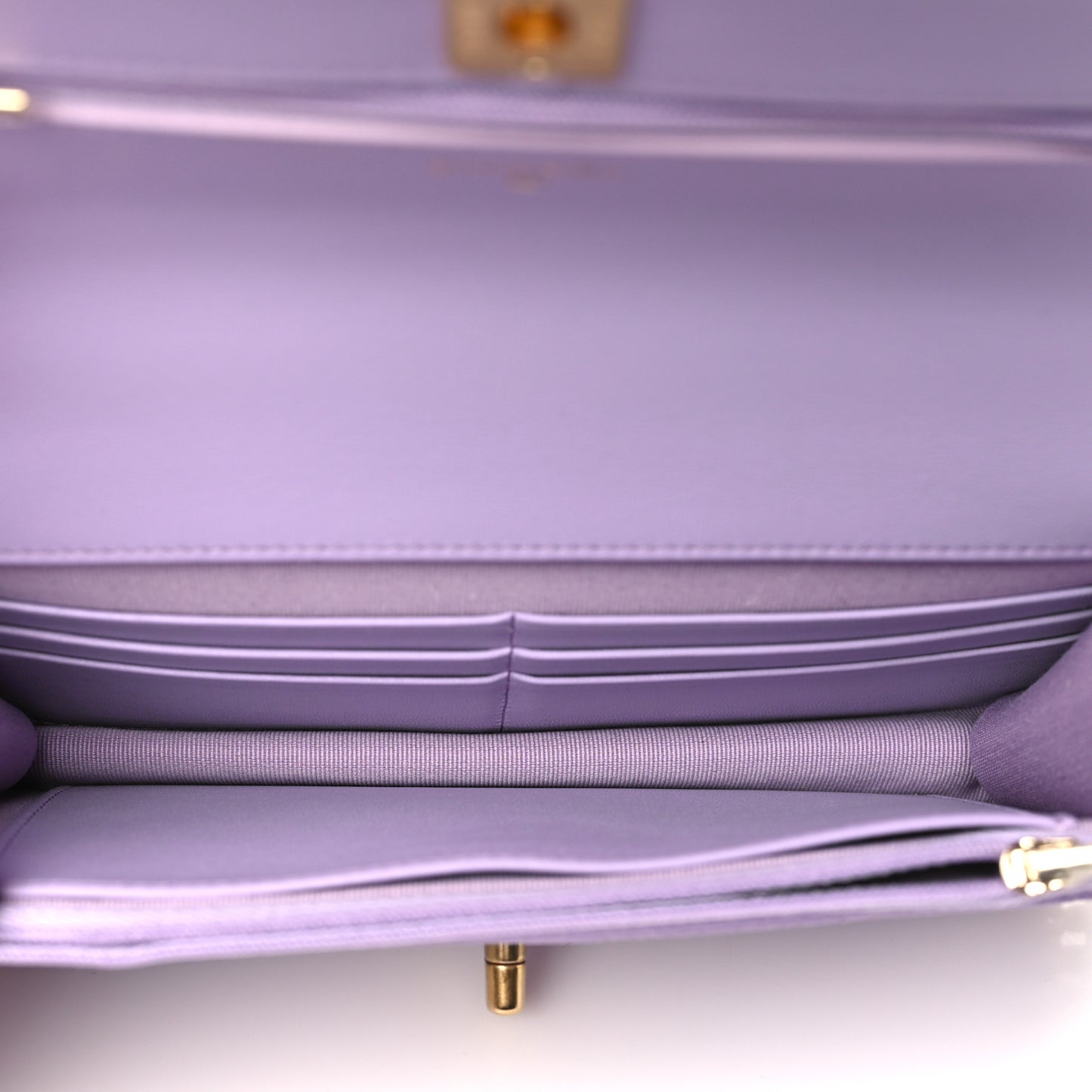 Caviar Quilted Sweetheart Wallet On Chain WOC Light Purple