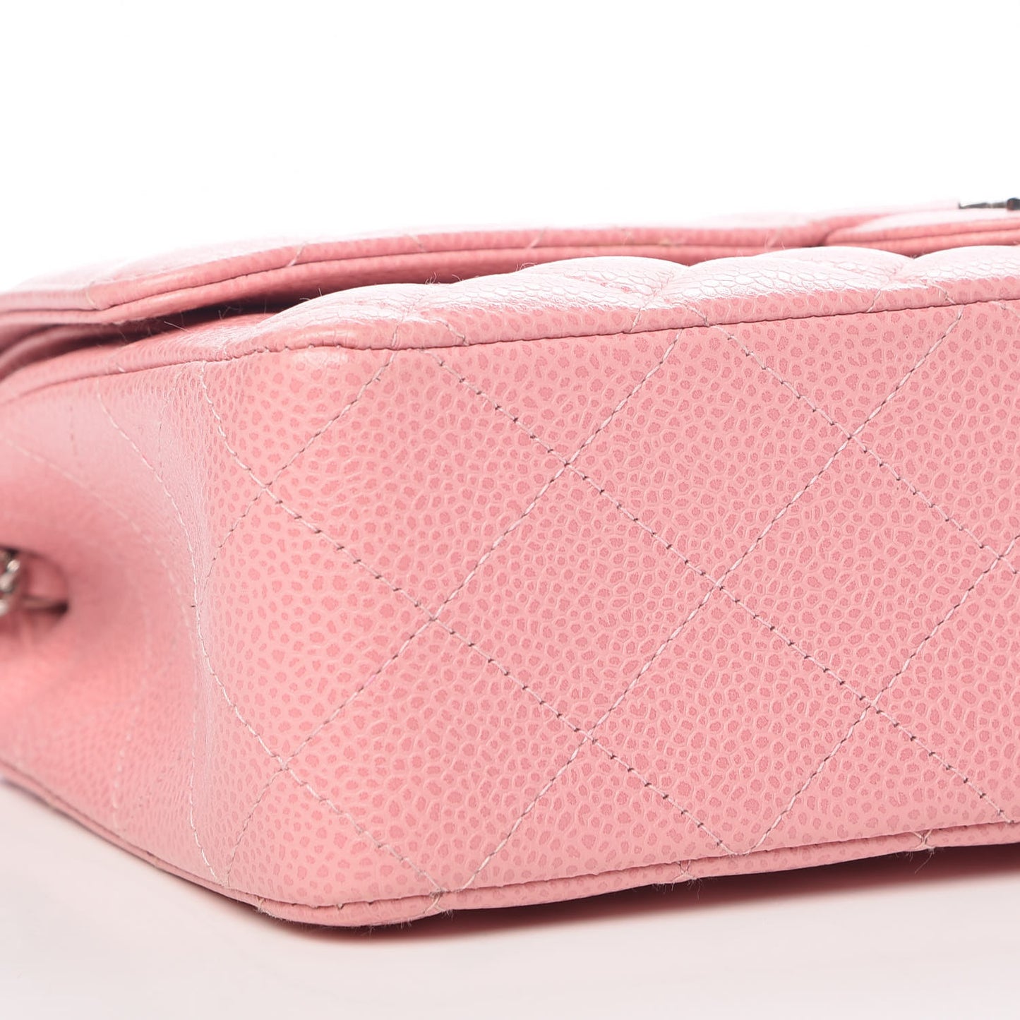 Caviar Quilted Medium Double Flap Pink