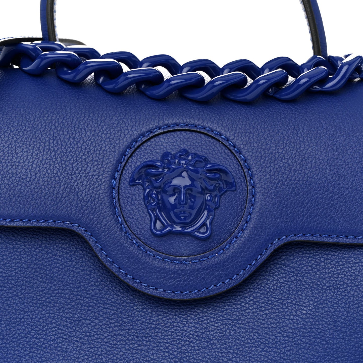 Calfskin Medium La Medusa Top Handle Handbag Lapis