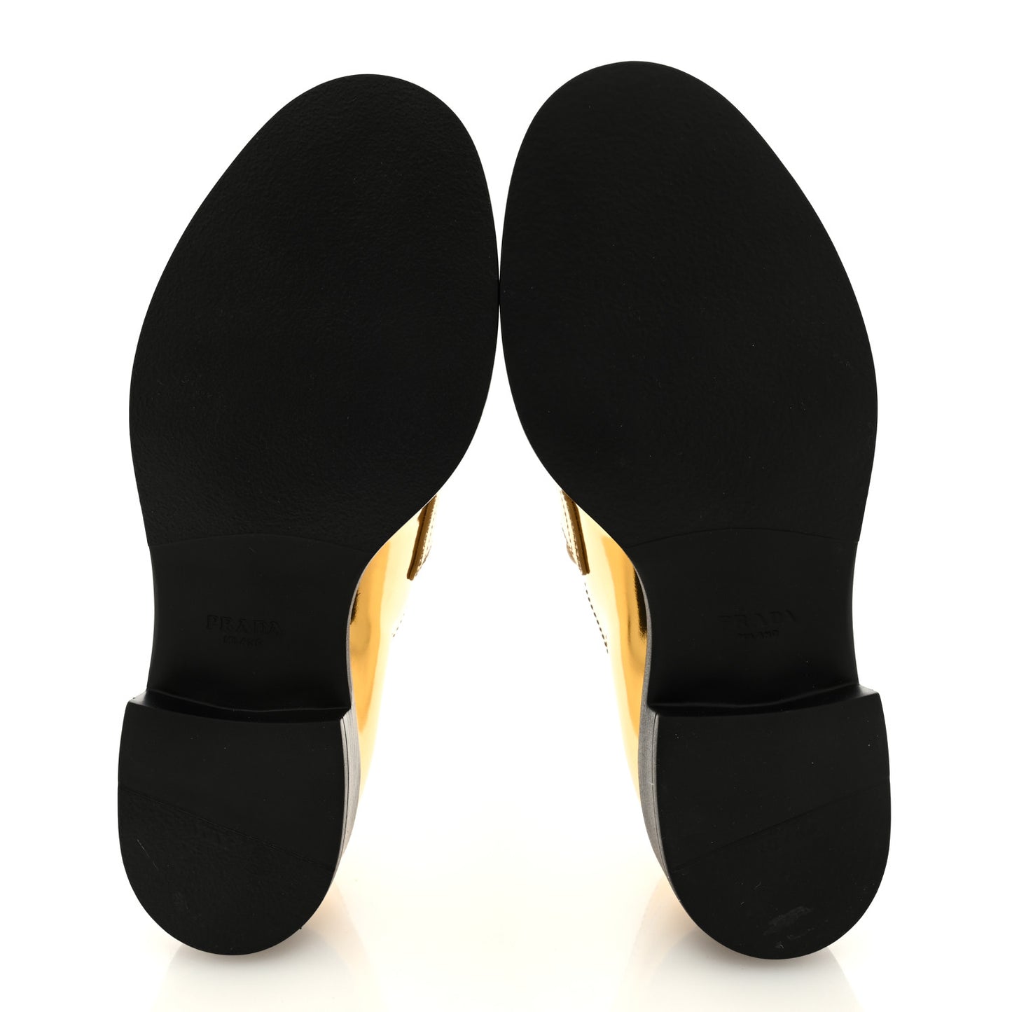 Metallic Brushed Calfskin Metal Triangle Logo 50mm Loafers 38 Platino