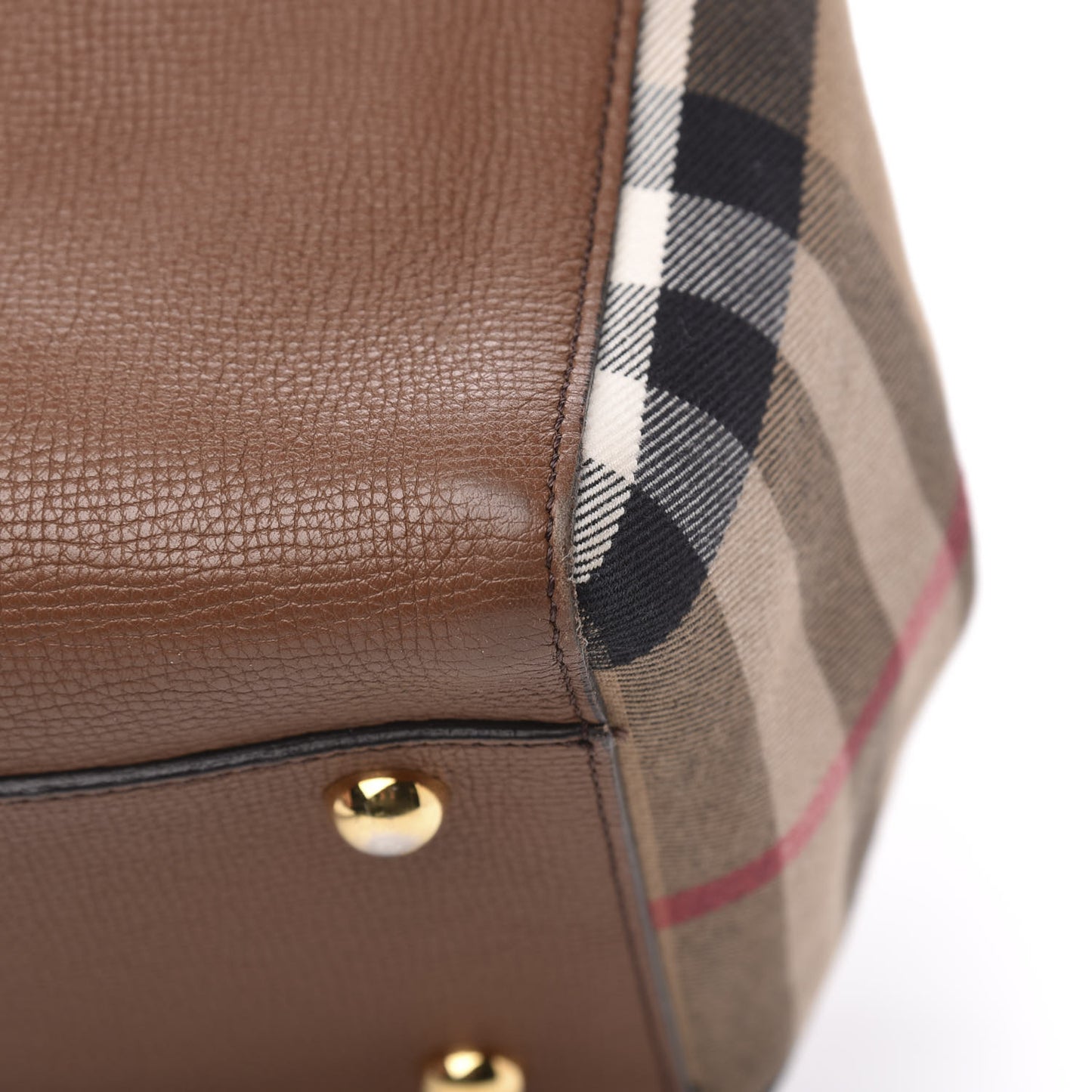 Grainy Calfskin House Check Small Canterbury Dark Sand