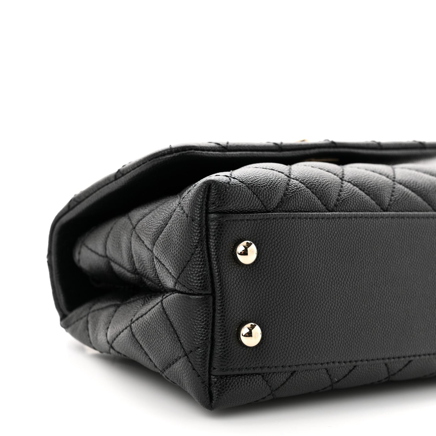 Caviar Quilted Mini Coco Handle Flap Black