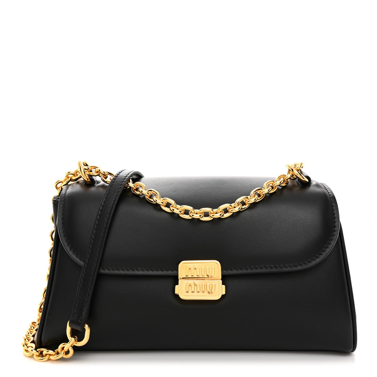 Miu Miu Nappa Shoulder Bag Black 1 of 9