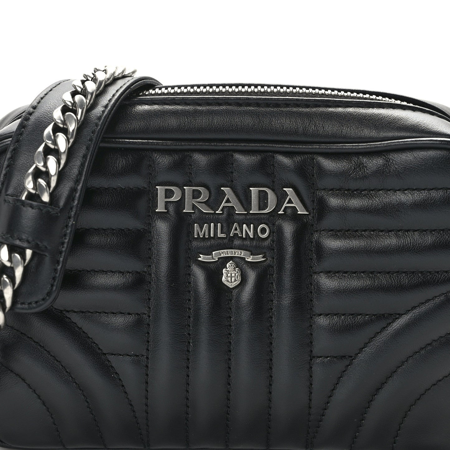 Soft Calfskin Diagramme Crossbody Bag Black