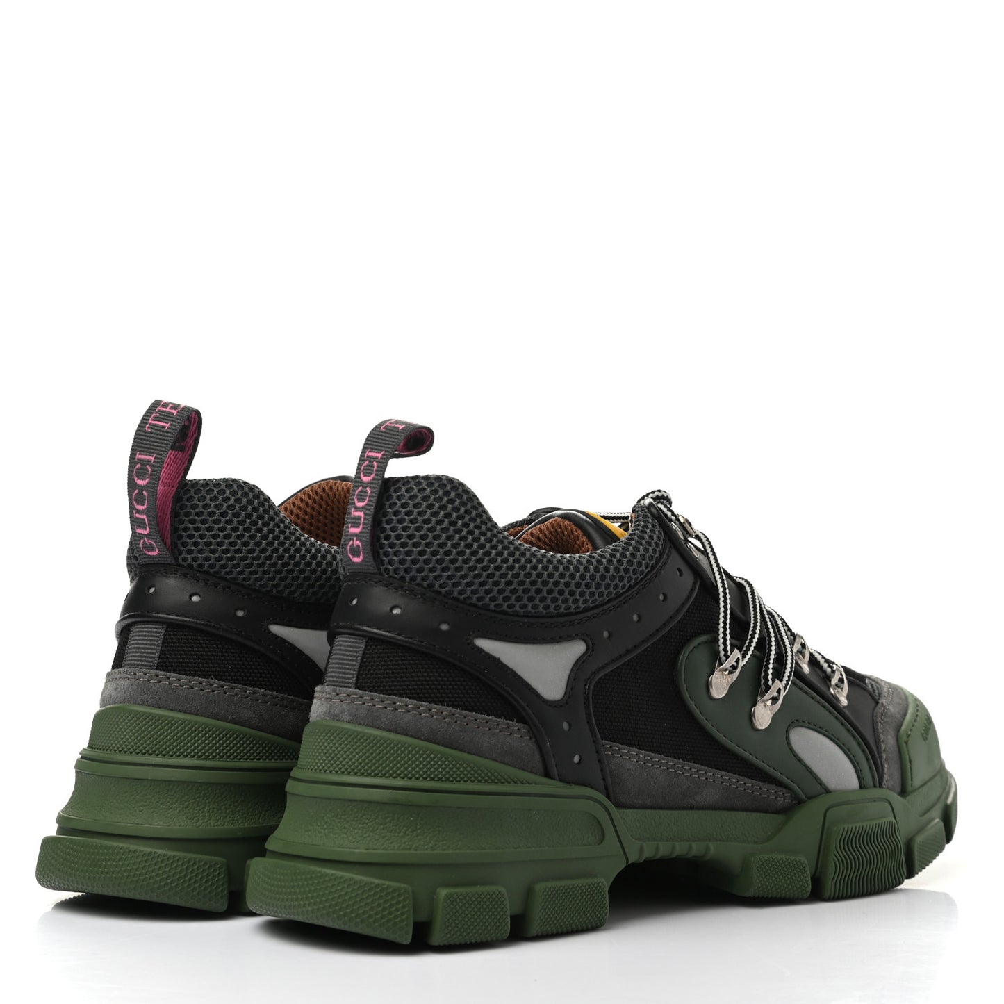 X SEGA Mesh Suede Calfskin Mens Flashtrek Sneakers 8 Loess Black Olive Green