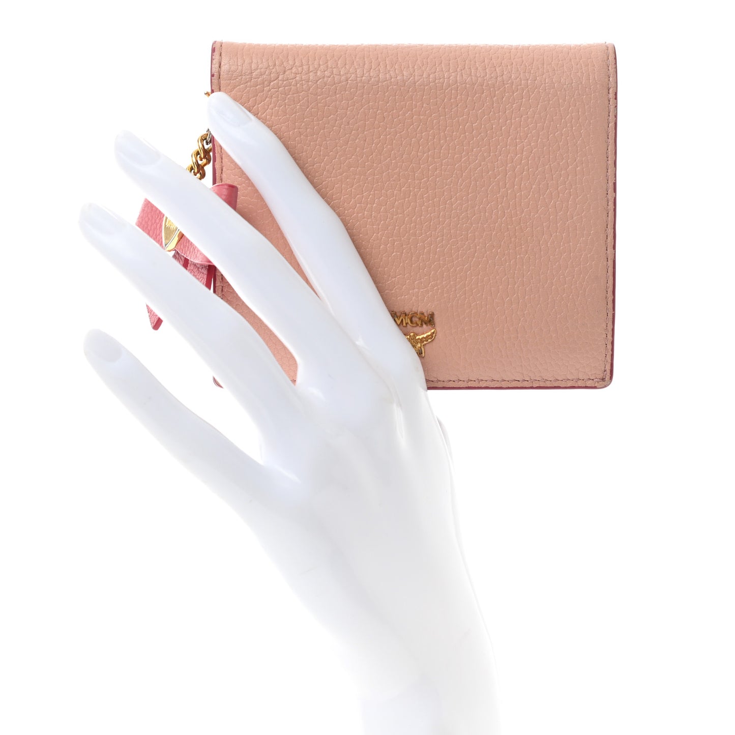 Grained Calfskin Mina Mini Wallet Pink Blush