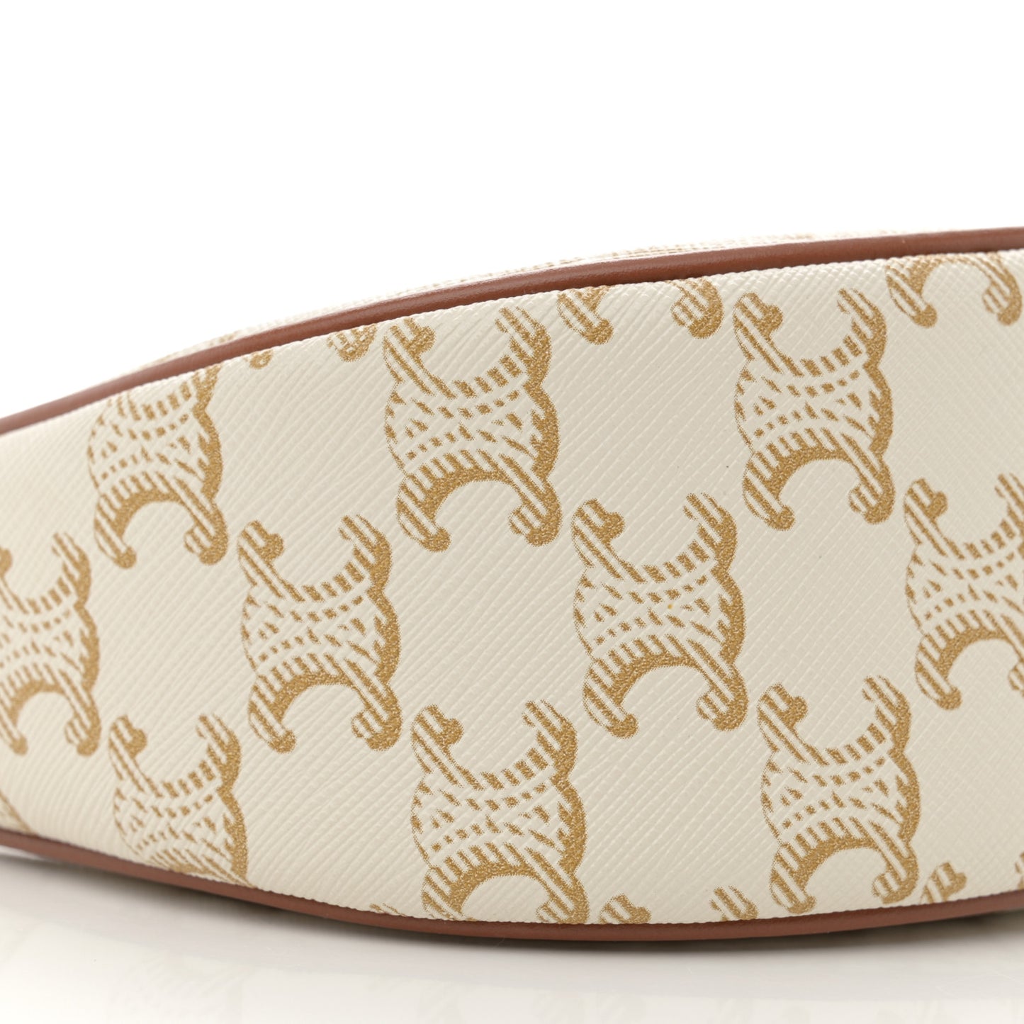 Canvas Calfskin Ava Triomphe Shoulder Bag White