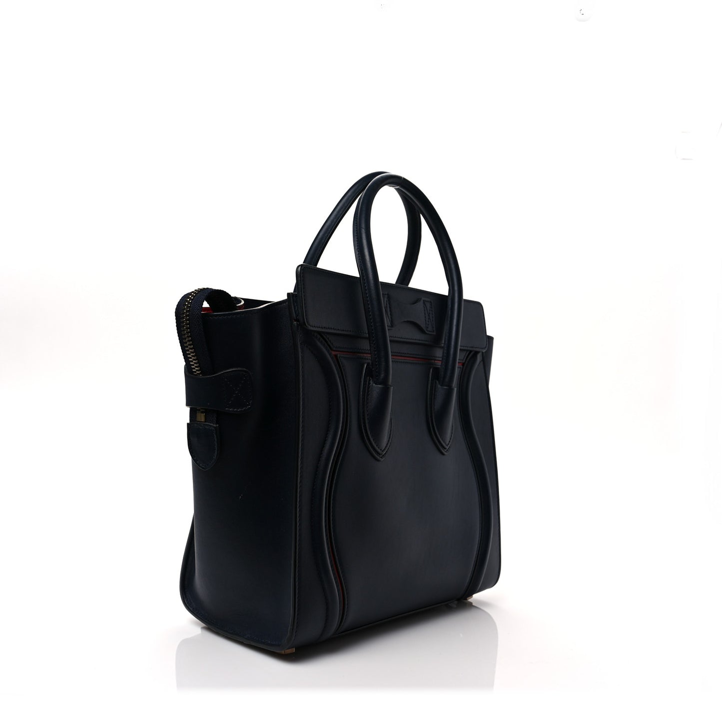 Smooth Calfskin Interstice Micro Luggage Navy Blue