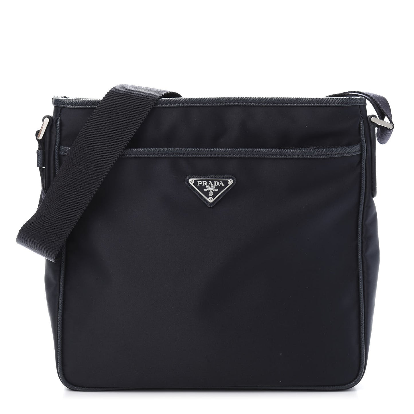 Tessuto Nylon Saffiano Flat Messenger Bag Baltico