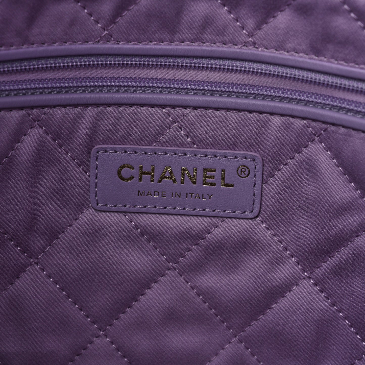 Shiny Calfskin Quilted Small Chanel 22 Light Purple