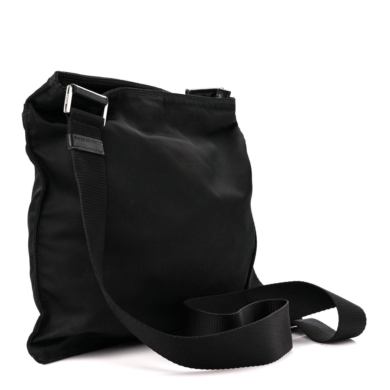 Prada Nylon Saffiano Flat Messenger Bag Black 3 of 13