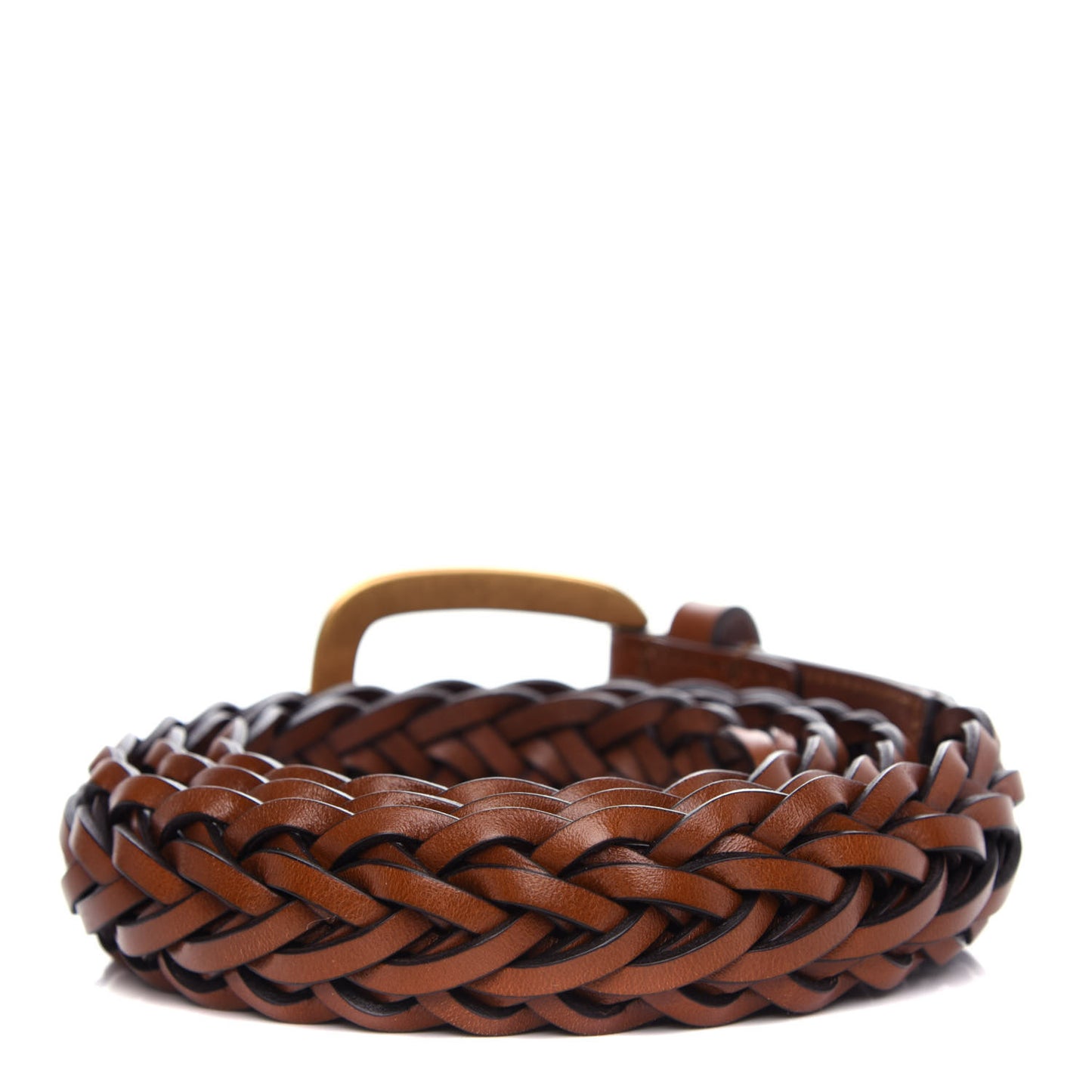 Calfskin Braided Belt 80 32 Brown