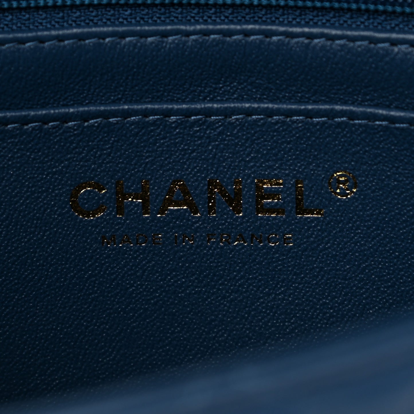 Lambskin Quilted Mini Top Handle Rectangular Flap Dark Blue