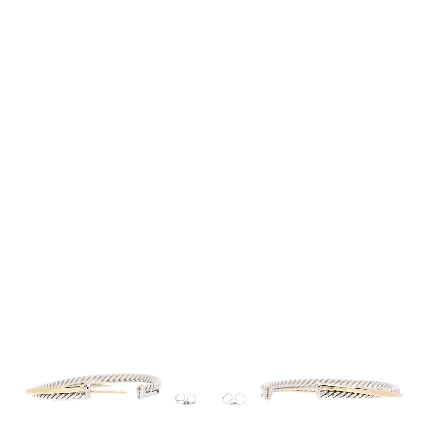 Sterling Silver 18K Yellow Gold 44mm Extra Large Crossover Cable Hoop Earrings
