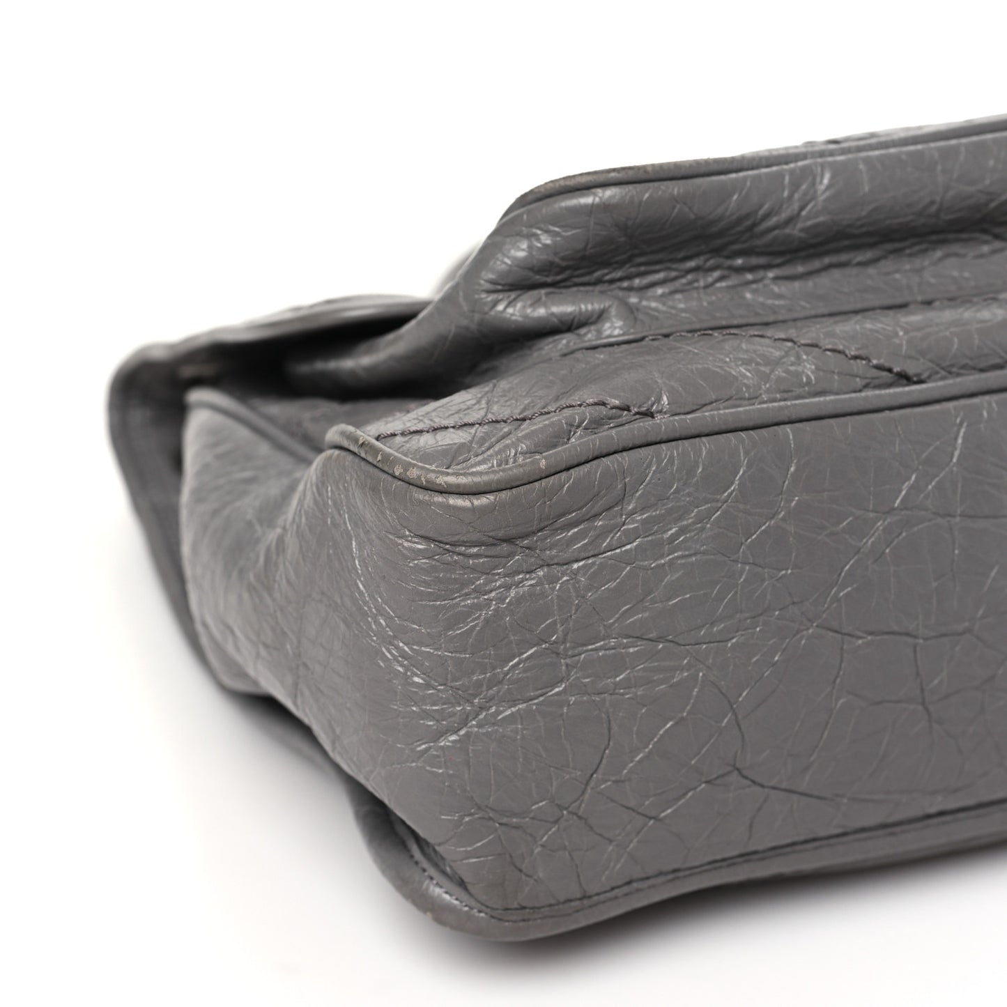 Crinkled Calfskin Matelasse Monogram Large Niki Chain Satchel Fog