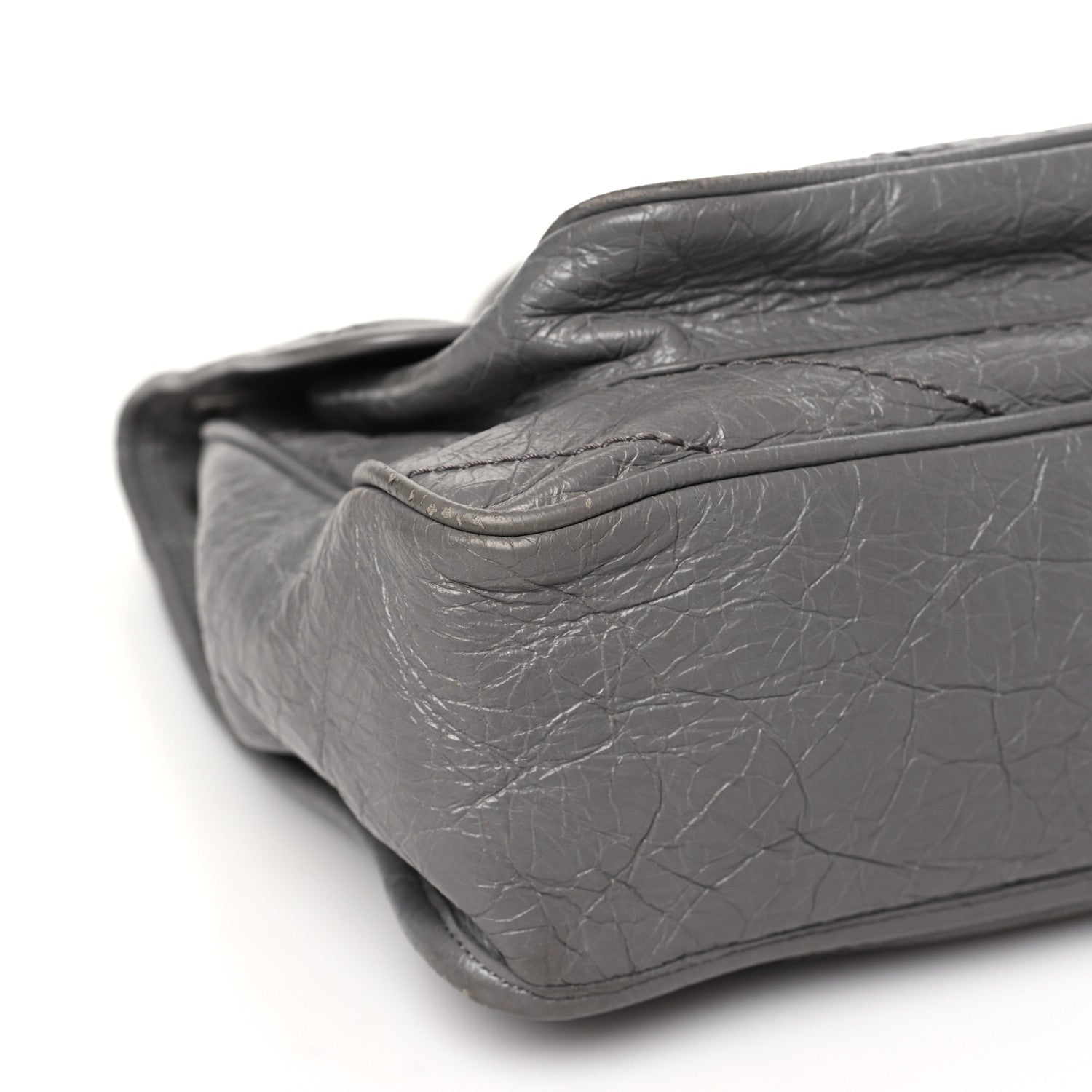Saint Laurent Crinkled Calfskin Matelasse Monogram Large Niki Chain Satchel Fog 9 of 13