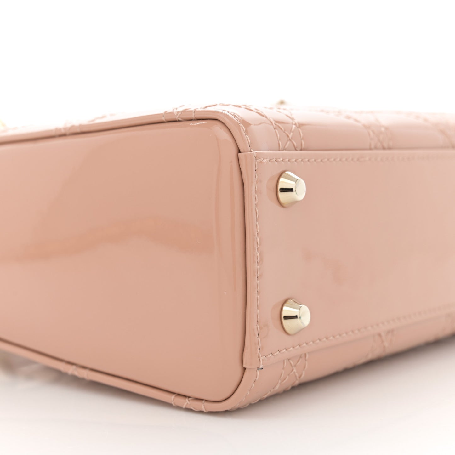 Patent Cannage Mini Lady Dior Rose Des Vents