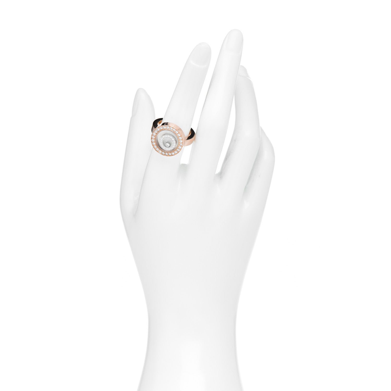 Chopard 18K Rose White Gold Diamond Happy Spirit Ring 55 7.25 2 of 6
