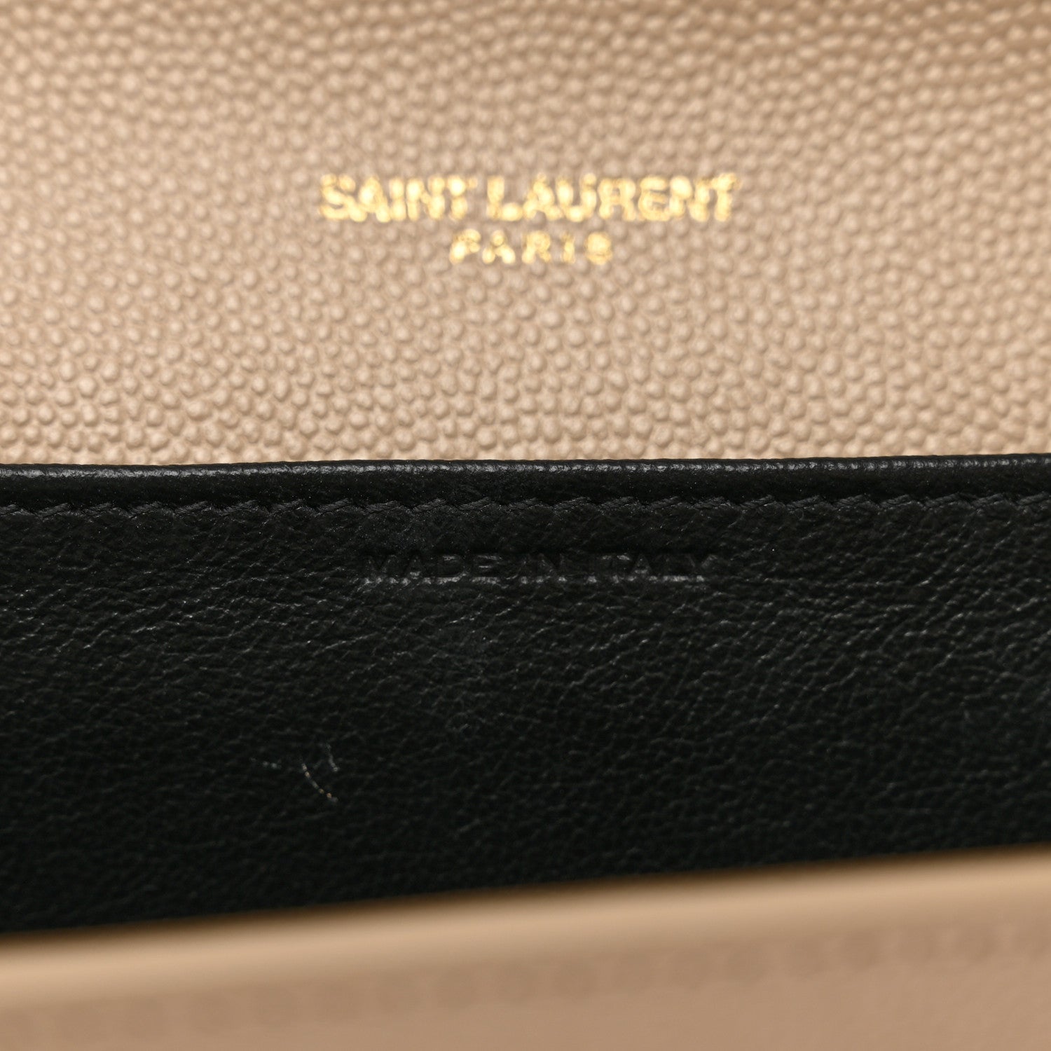 Saint Laurent Grain De Poudre Monogram Uptown Chain Wallet Dark Beige 8 of 11