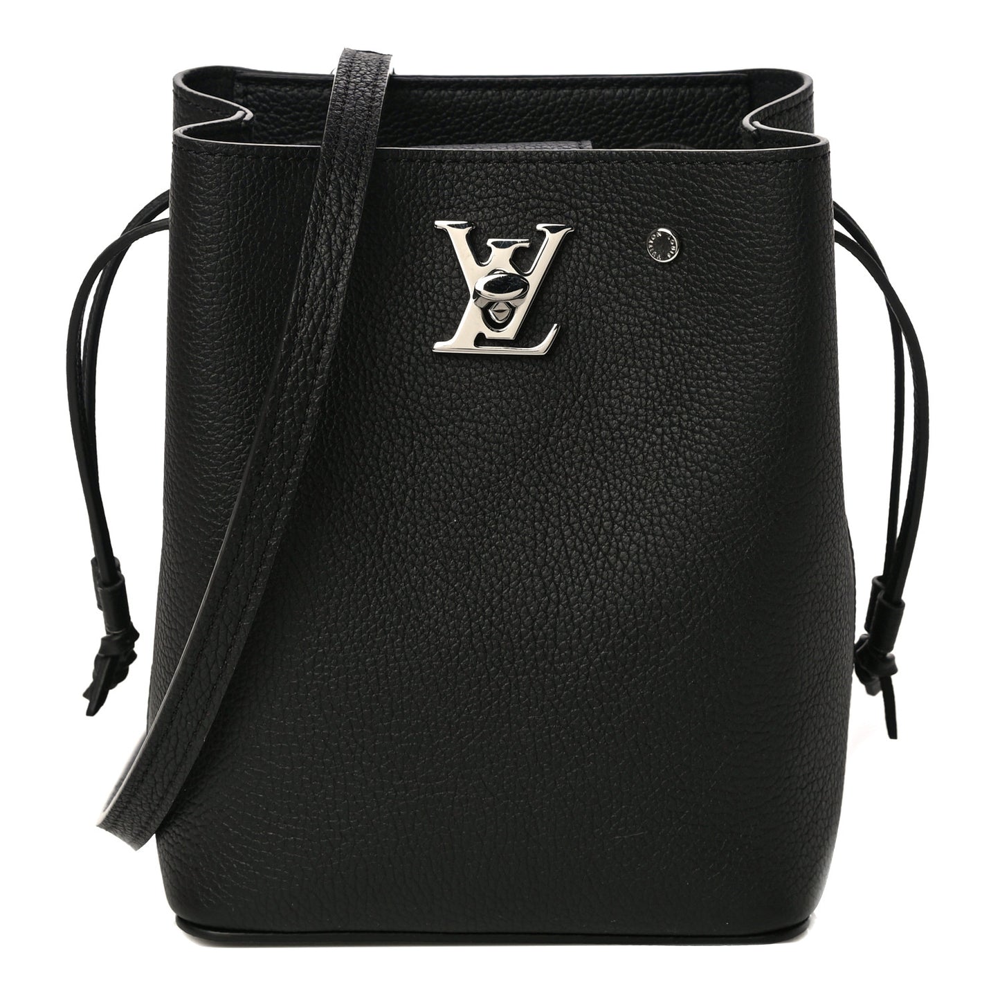 Calfskin Nano Lockme Bucket Black
