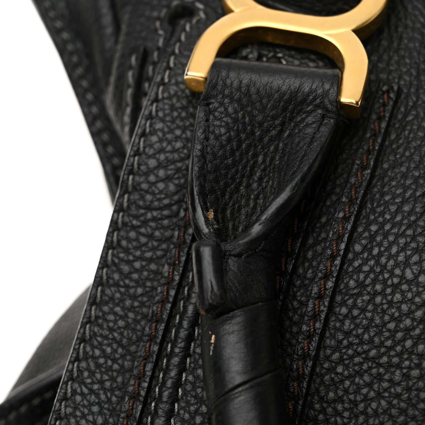 Calfskin Large Marcie Satchel Black