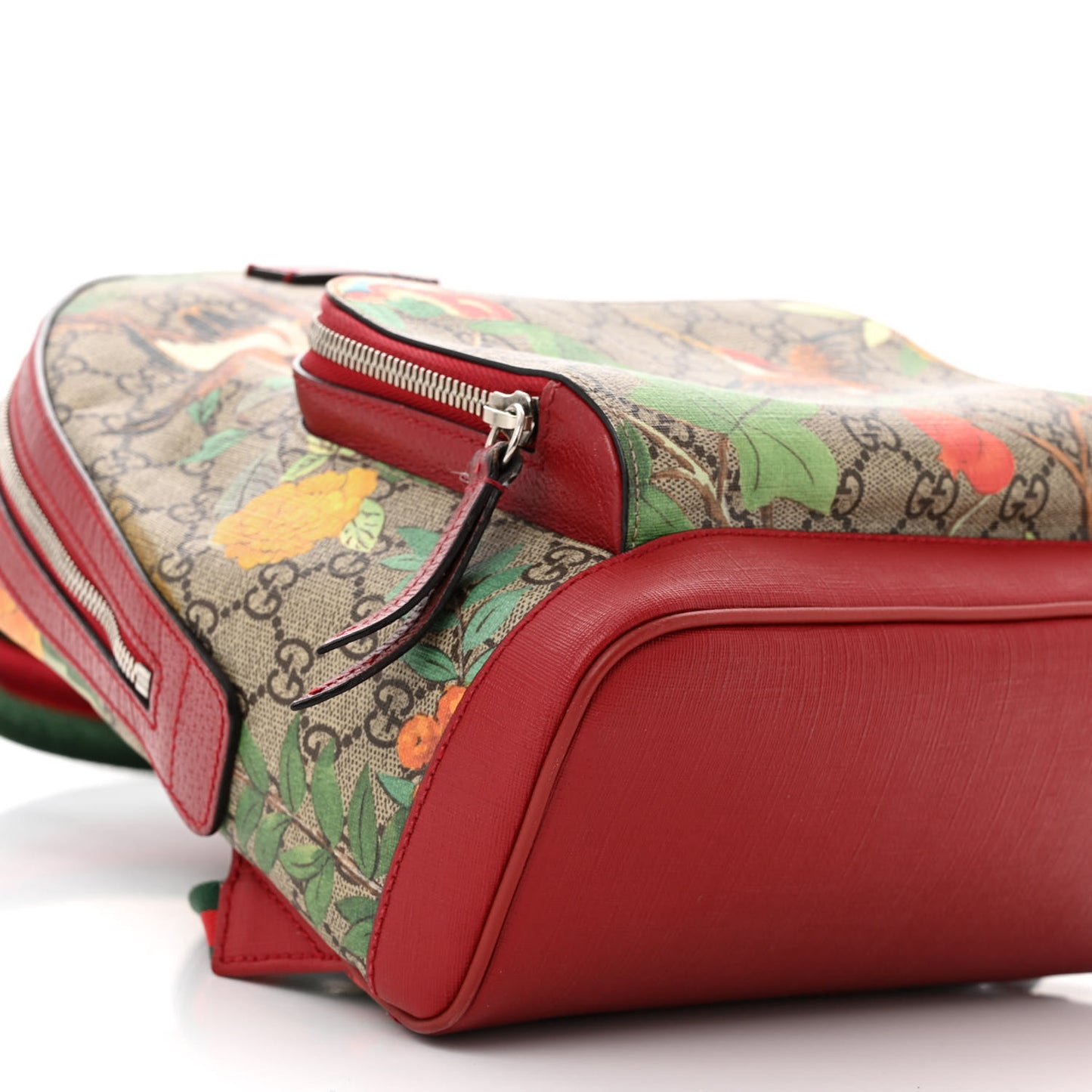 GG Supreme Monogram Tian Web Small Day Backpack Beige Multicolor Red