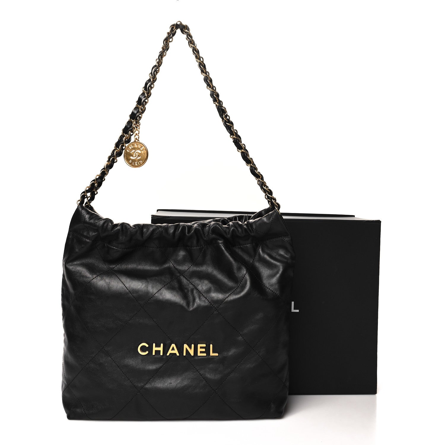 Chanel Shiny Calfskin Quilted Small Chanel 22 Black 11 of 11