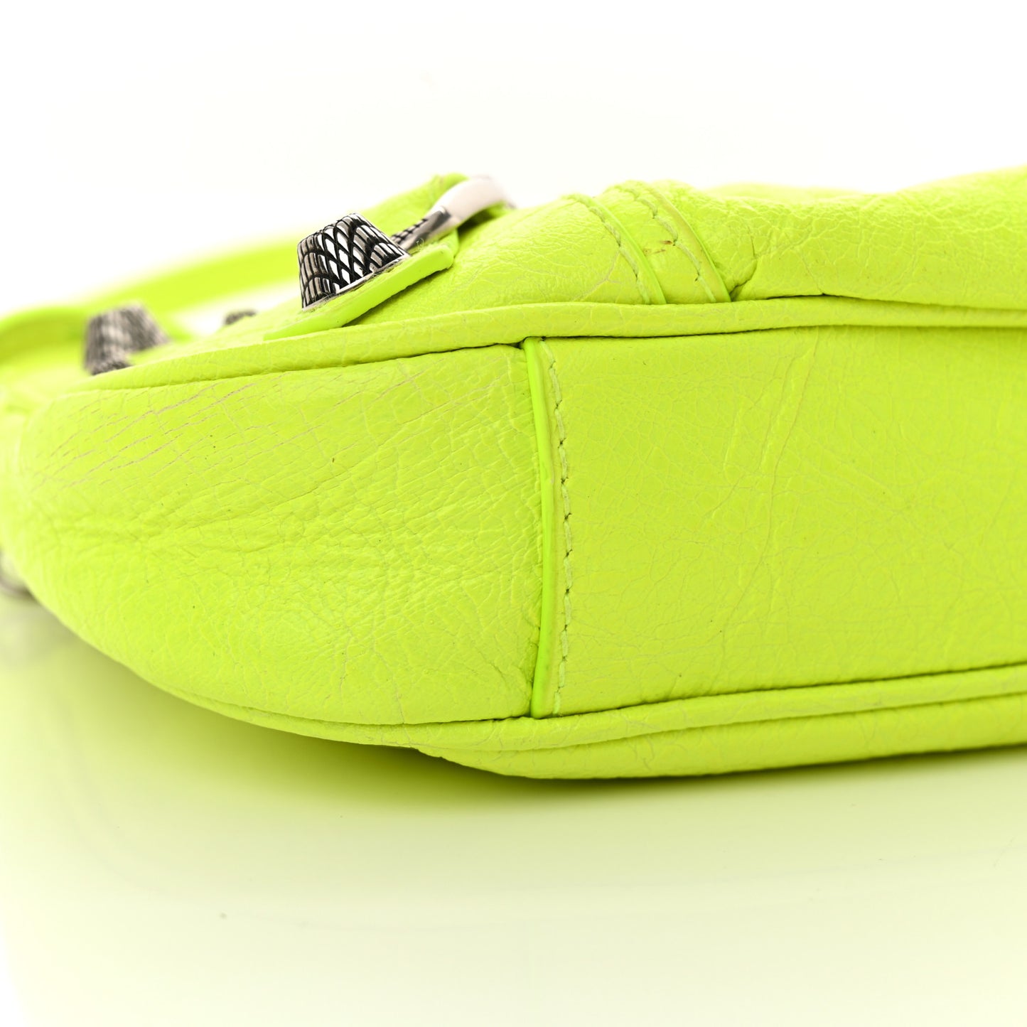 Agneau Arena Le Cagole Chain Shoulder Bag XS Fluo Yellow