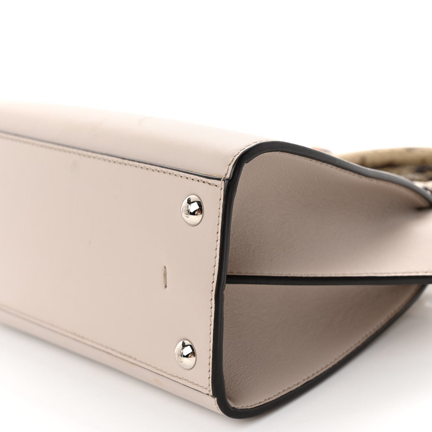 Vitello Dolce Elaphe Bi-Color Mini 3jours Tote Grigio Polvere Arancio Taupe